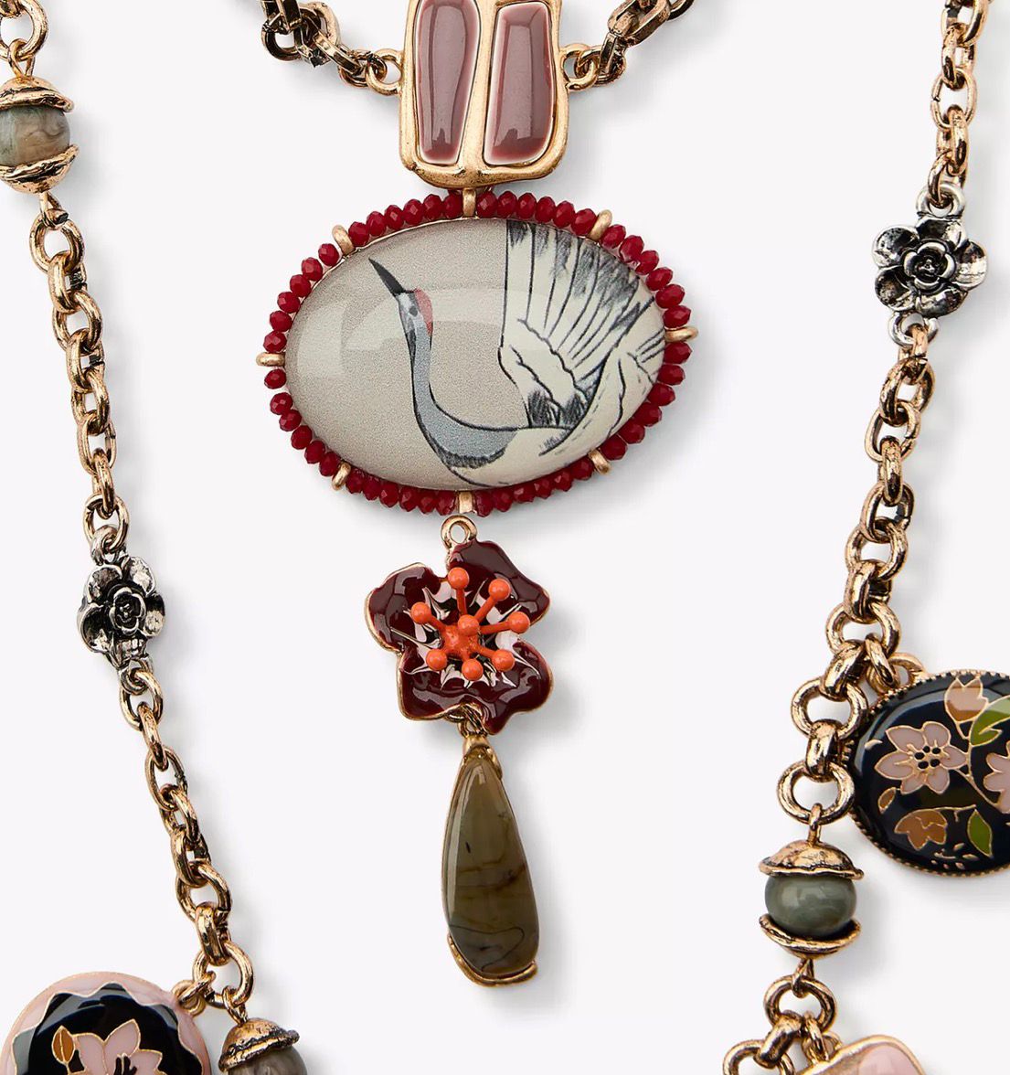 Marka Model Charmlı Kuş Detay İkili Kolye