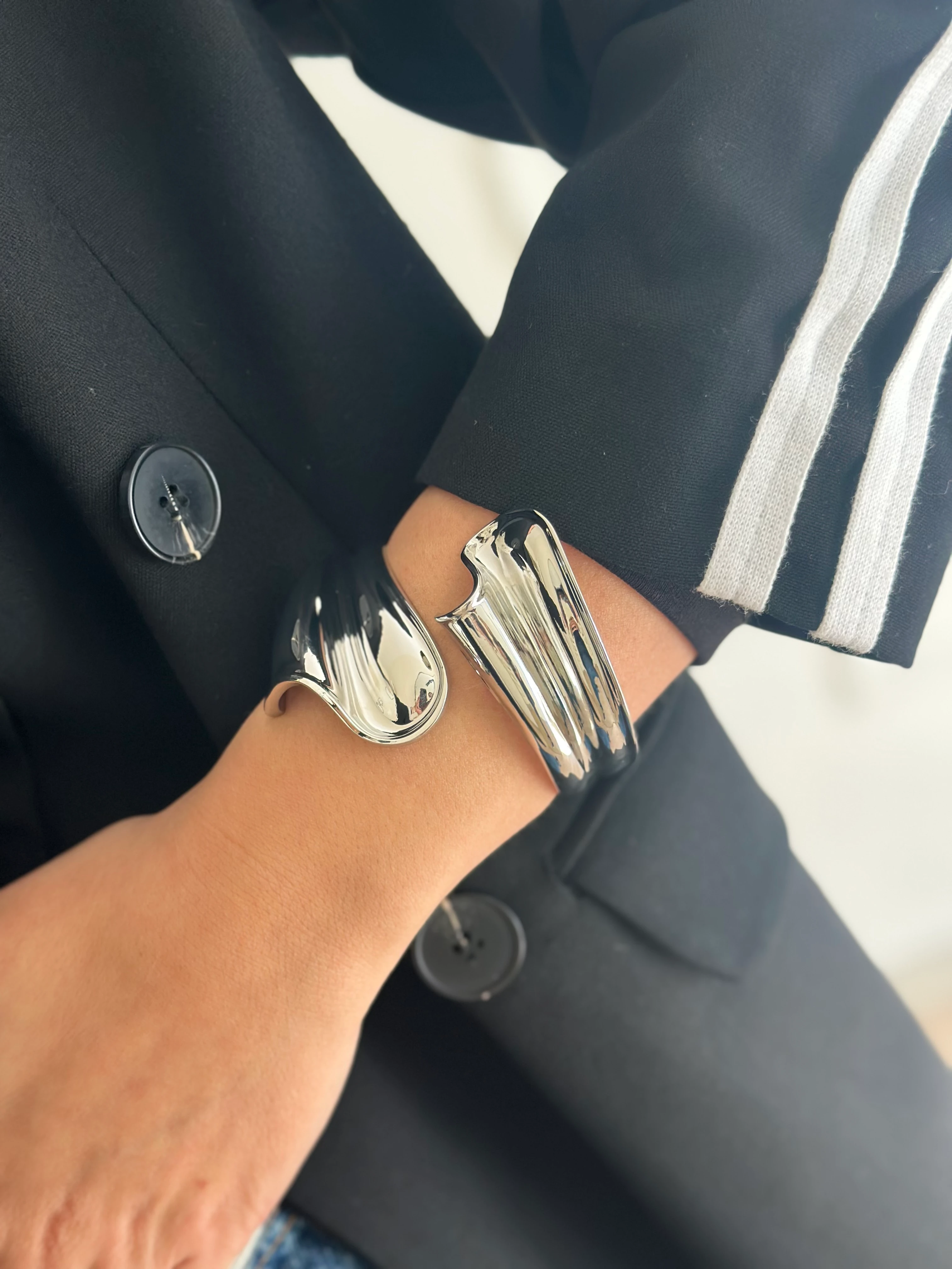 Özel Seri Gümüş Renk Kalın Kelepçe