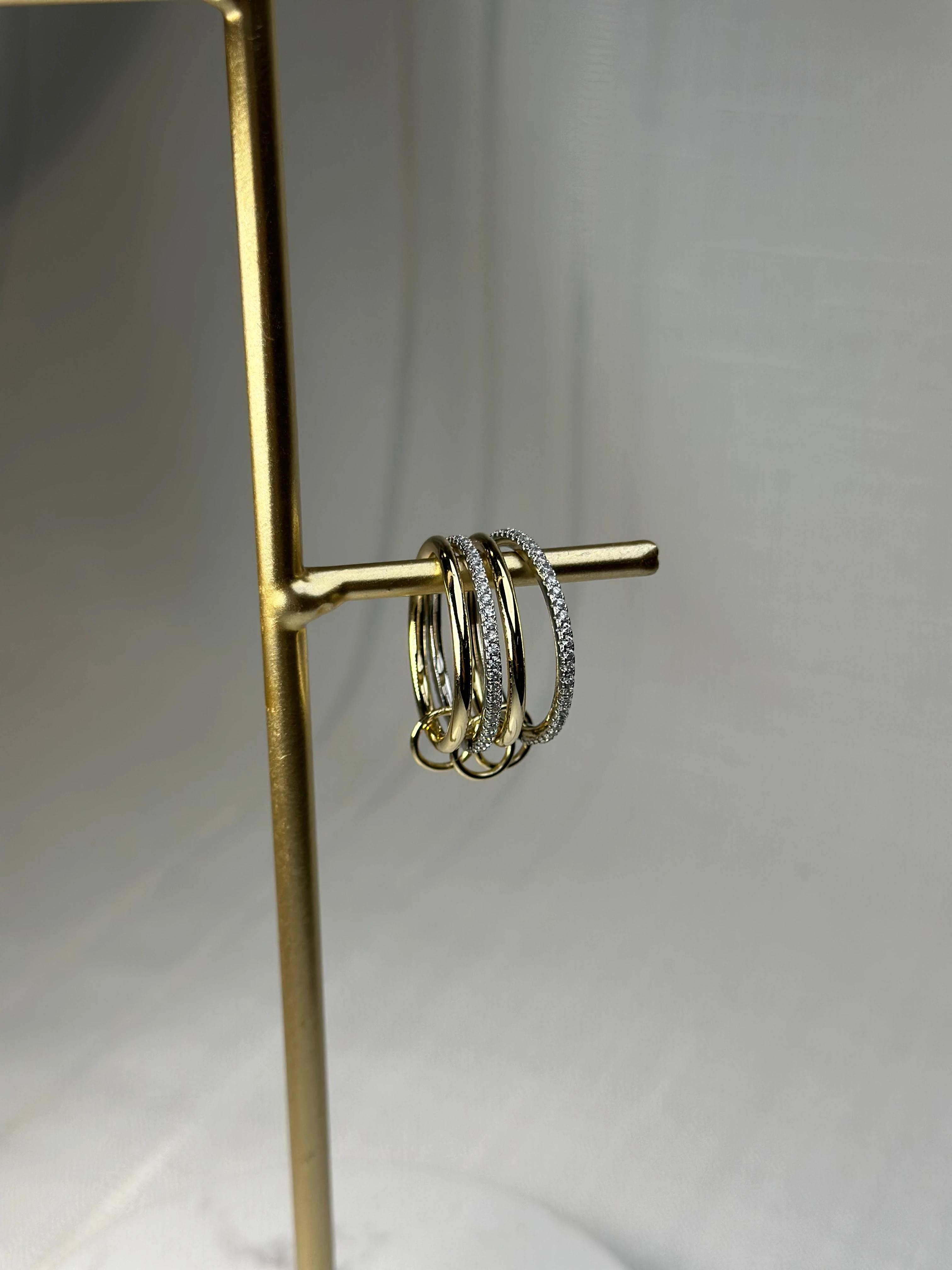 Özel Seri Çift Renk Taşlı Dörtlü Yüzük