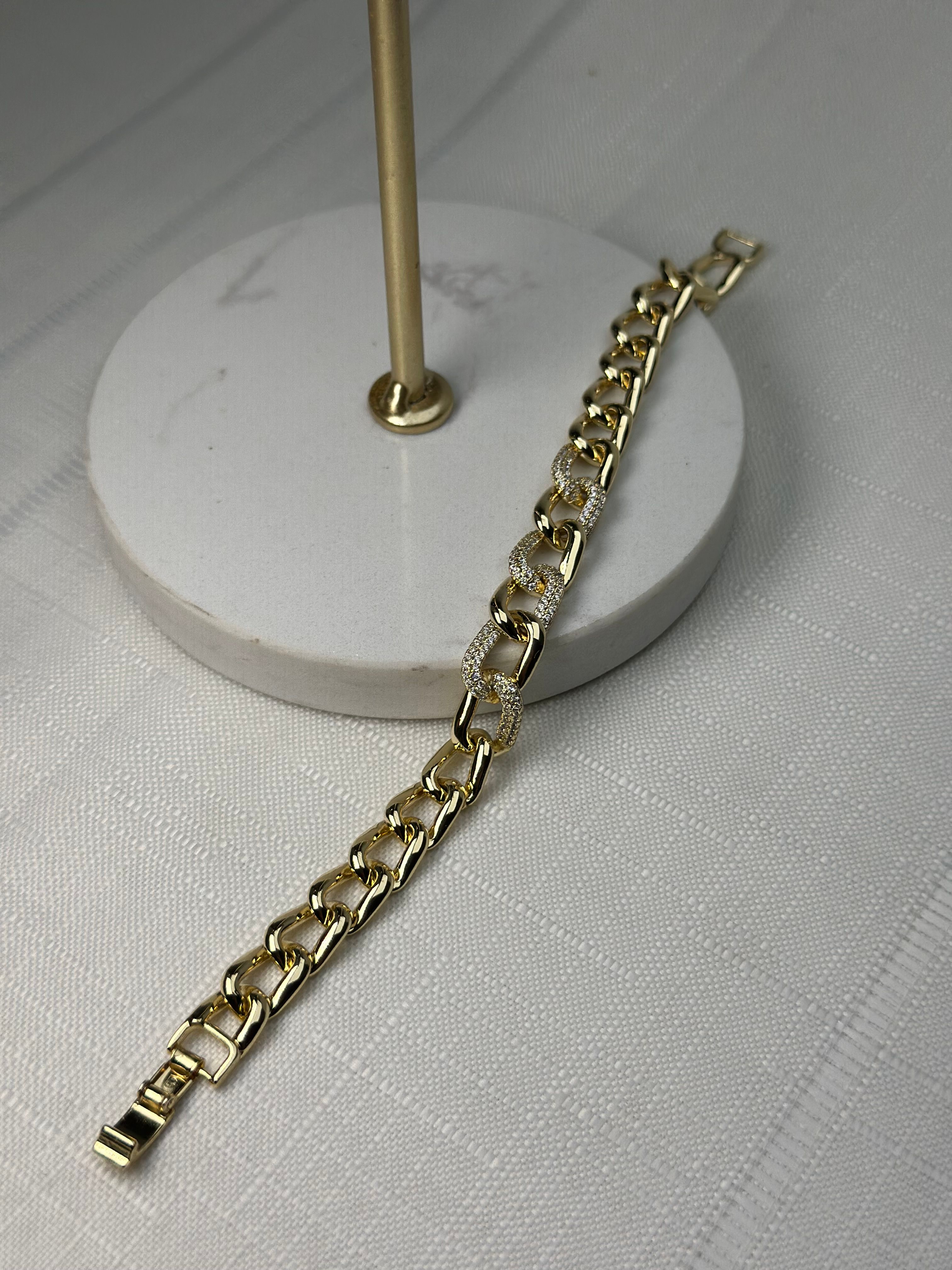 Xuping 14k Zirkon Taşlı Zincir Bileklik