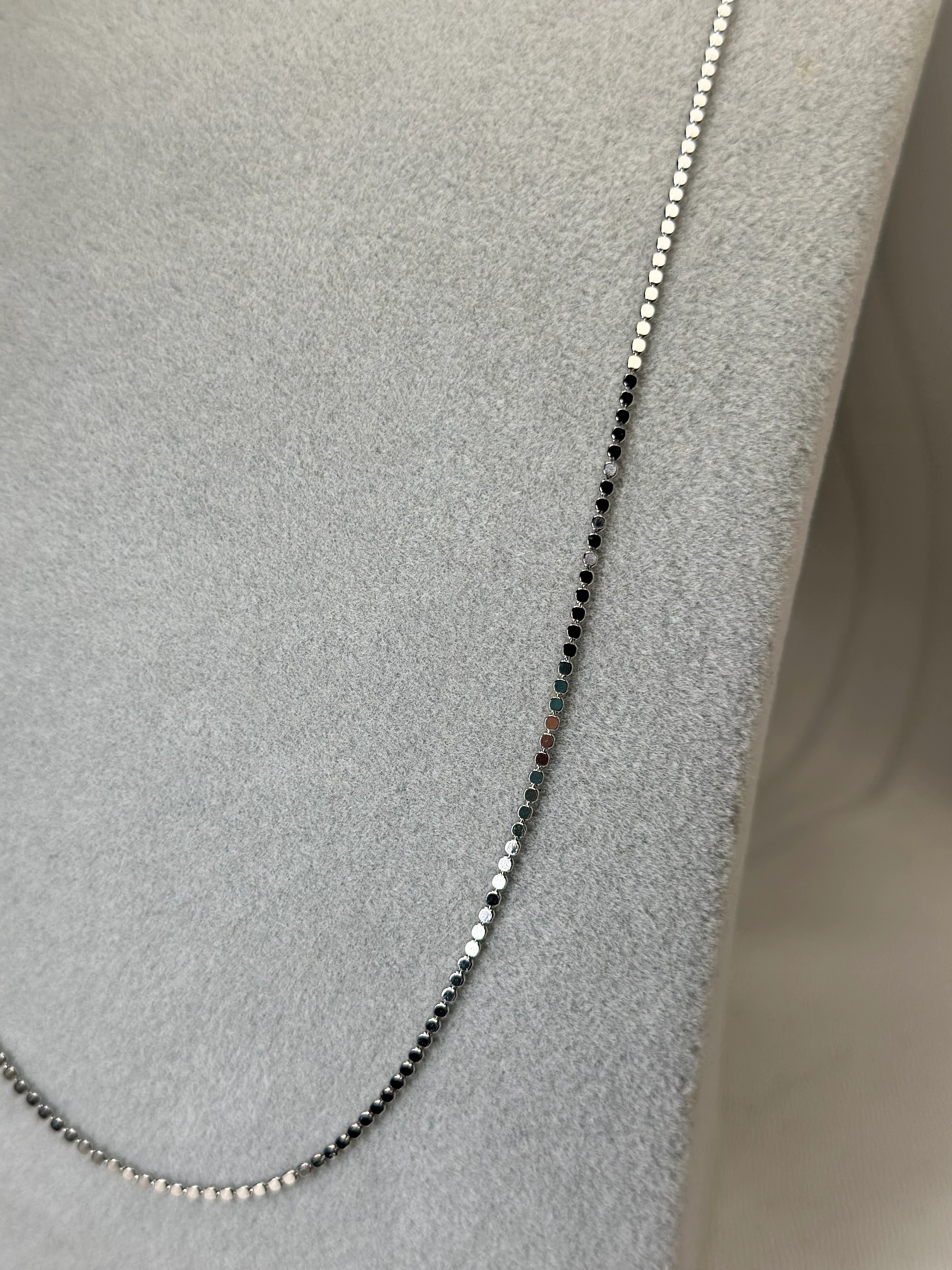 Xuping Gümüş Renk İnce Ezme Zincir Kolye 60cm