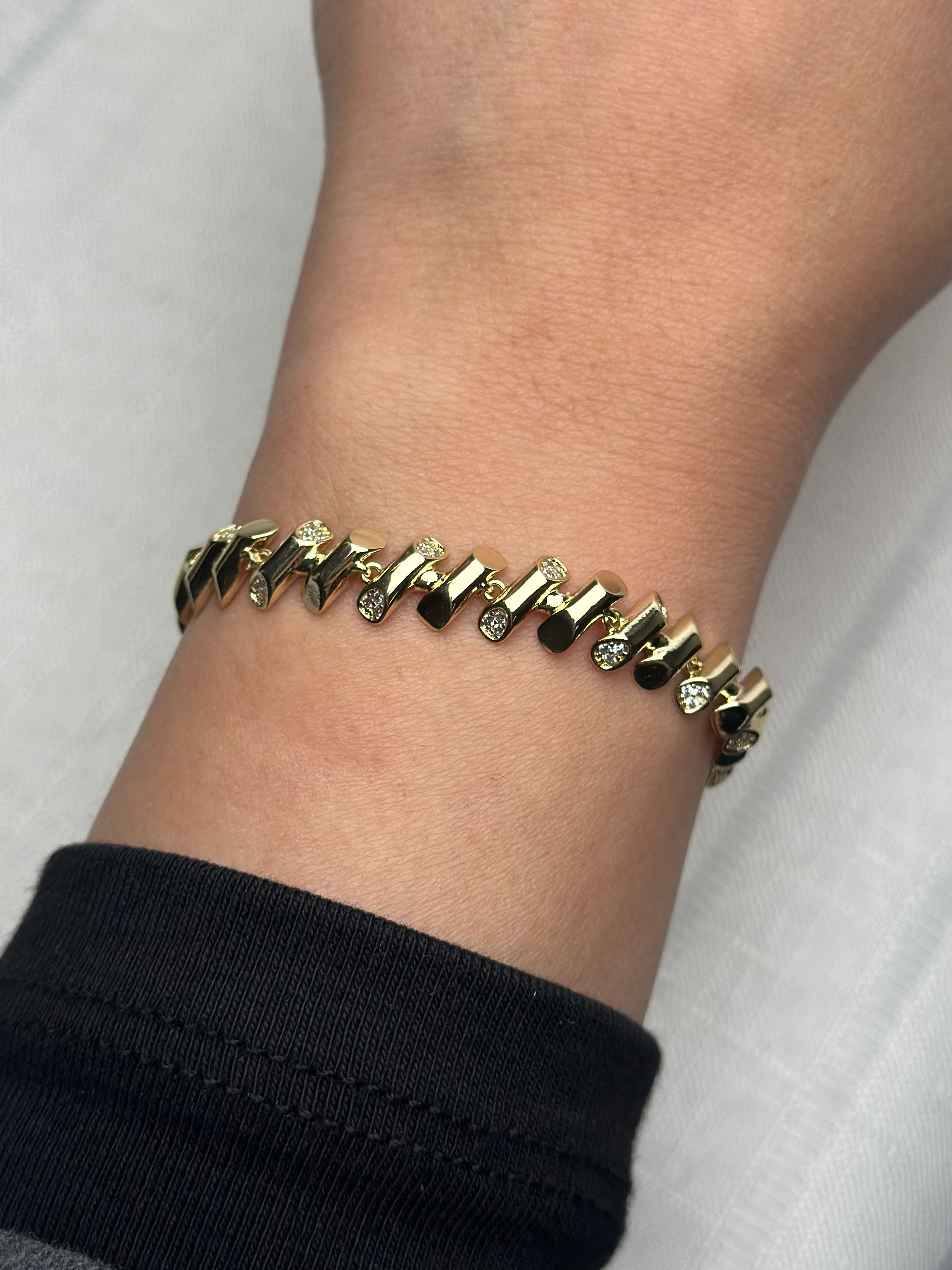 Xuping 14k Zirkon Taş Çubuk Bileklik