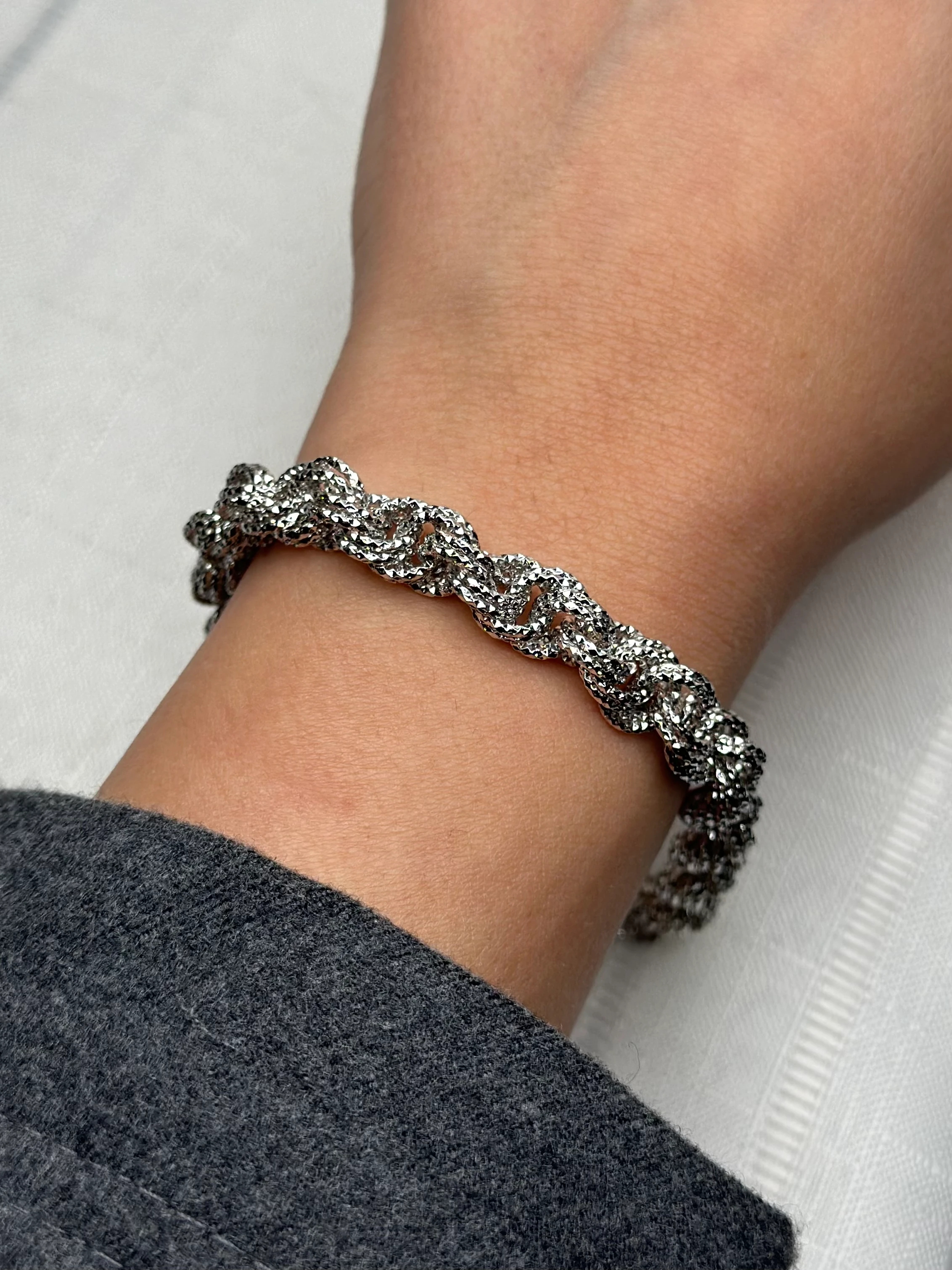 Xuping Parlak Gümüş Renk Zincir Bileklik