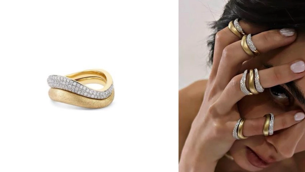 Özel Seri Marka Model Çift Renk Taşlı S Yüzük