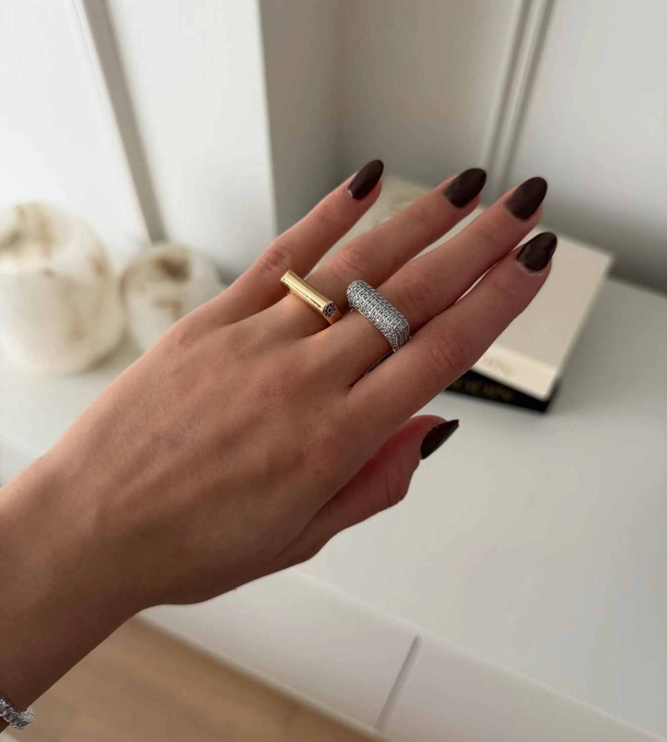 Özel Seri Marka Model Gold Renk Silindir Yüzük