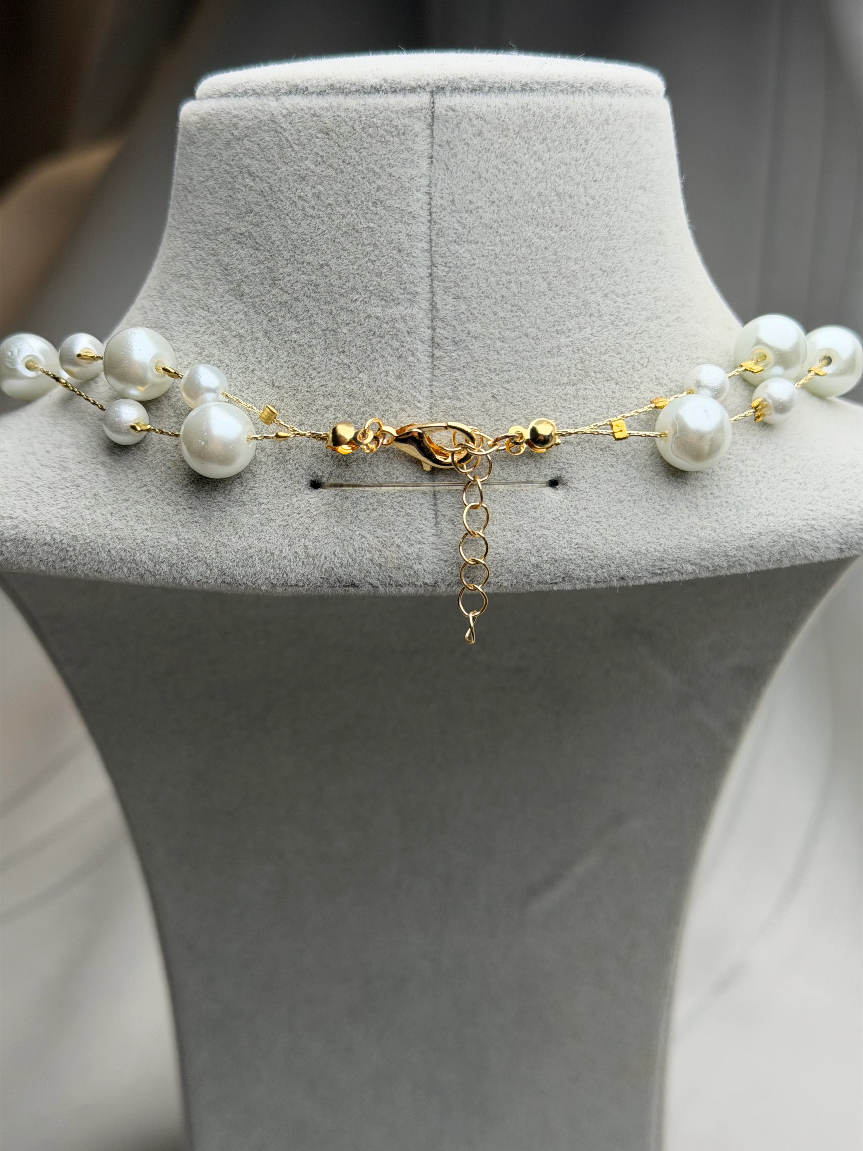 Gold Renk İkili İnci Kolye