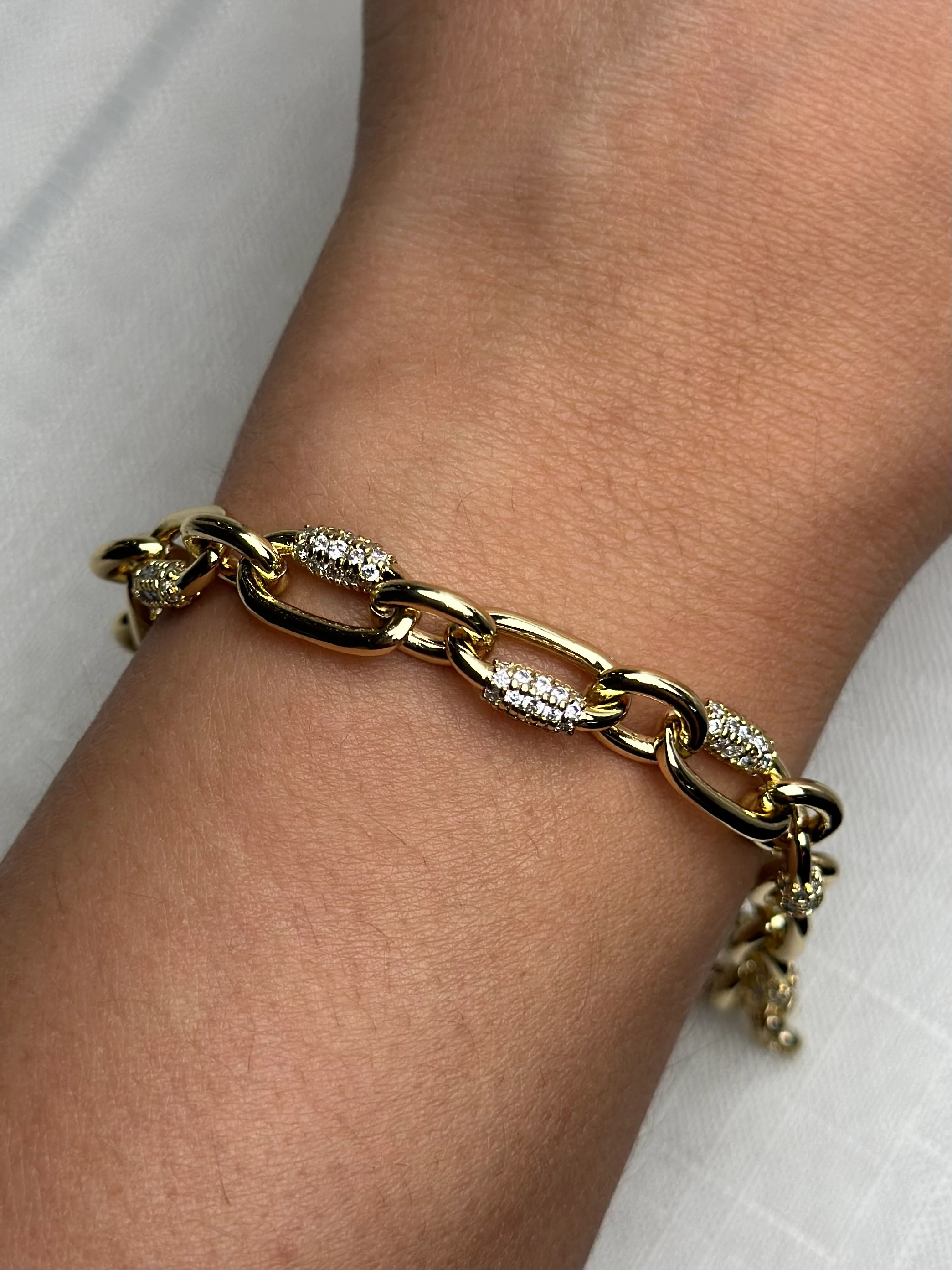 Xuping 14k Zirkon Taş Zincir Set