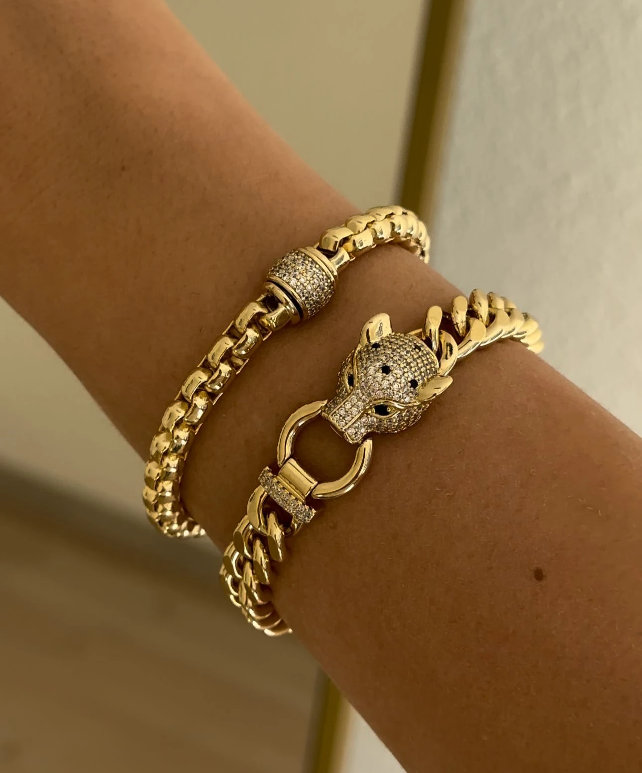 Xuping 14k Zirkon Taşlı Kaplan Bileklik