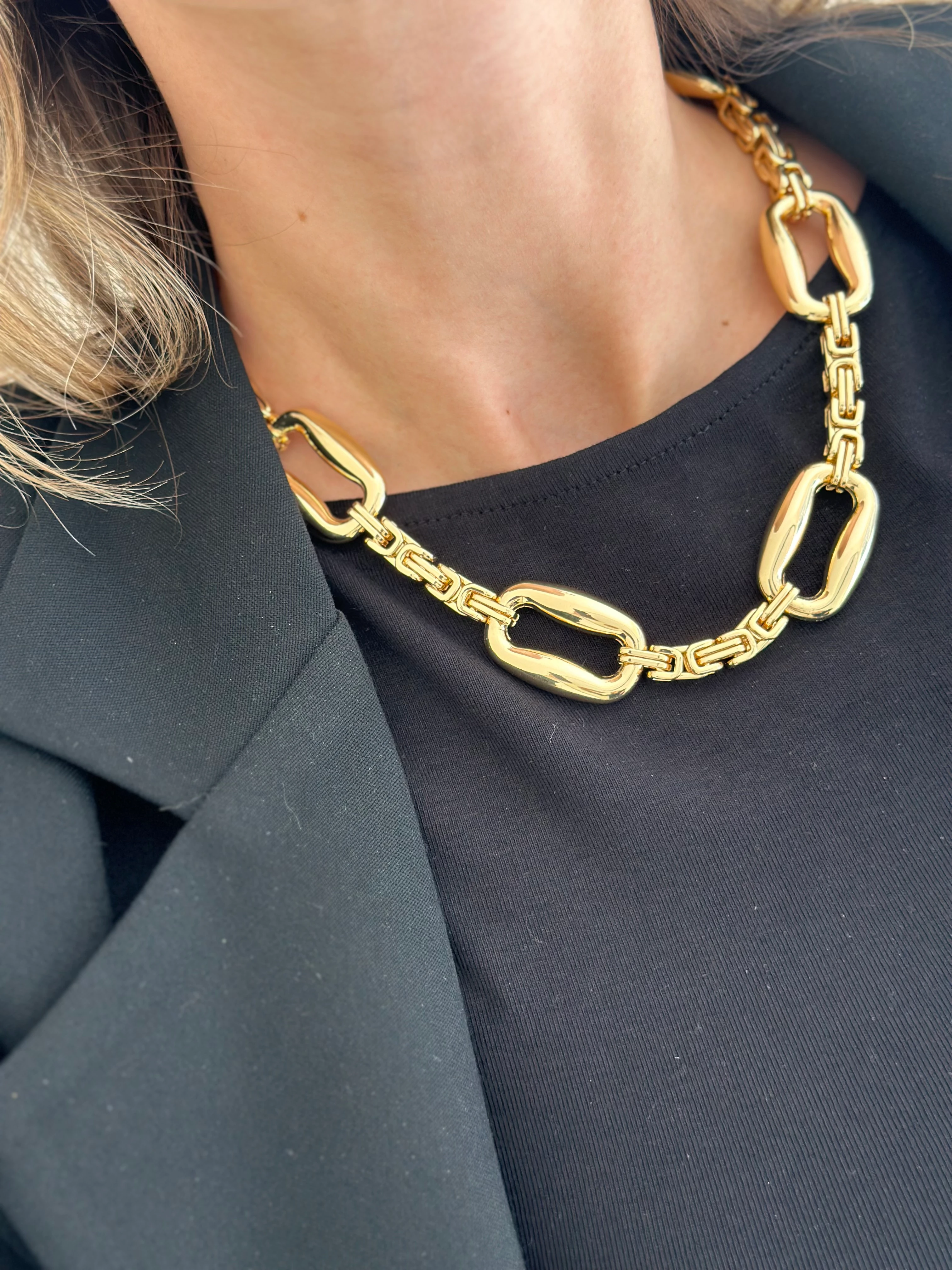 Özel Seri Gold Renk Kalın Mix Kolye