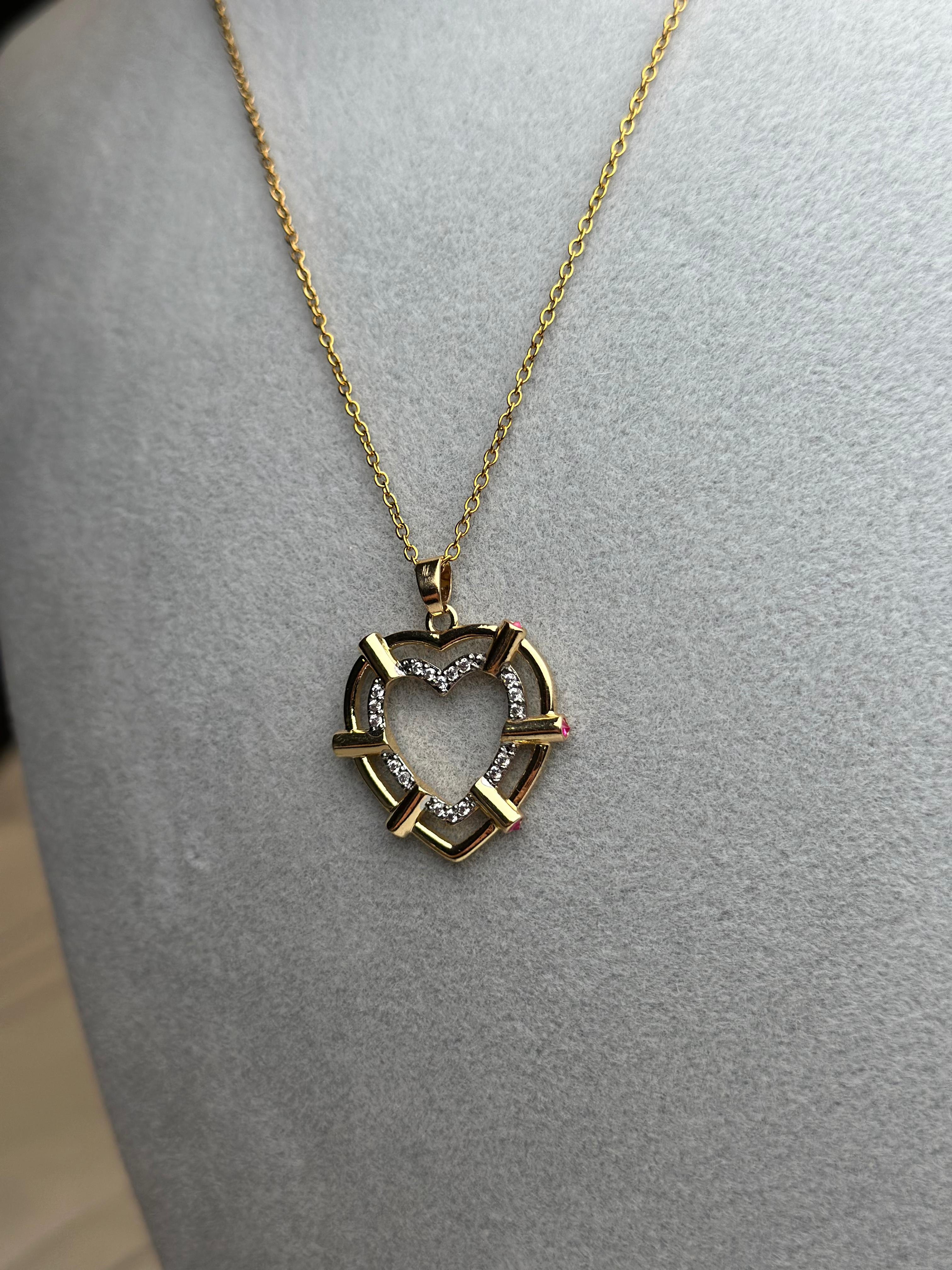 Çelik Serenay Kalp Gold Kolye