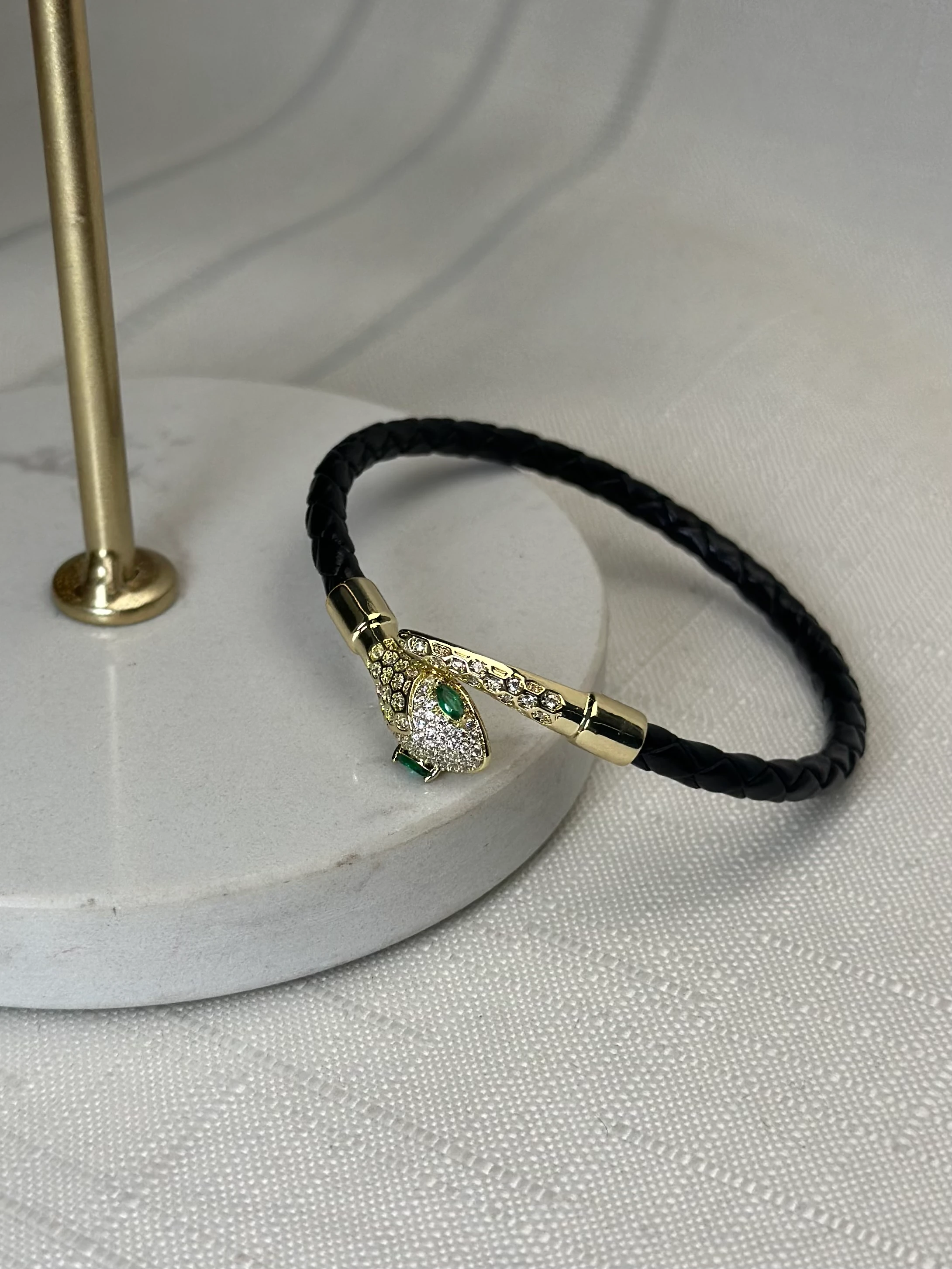 Özel Seri Deri Kordon Yılan Bilezik 