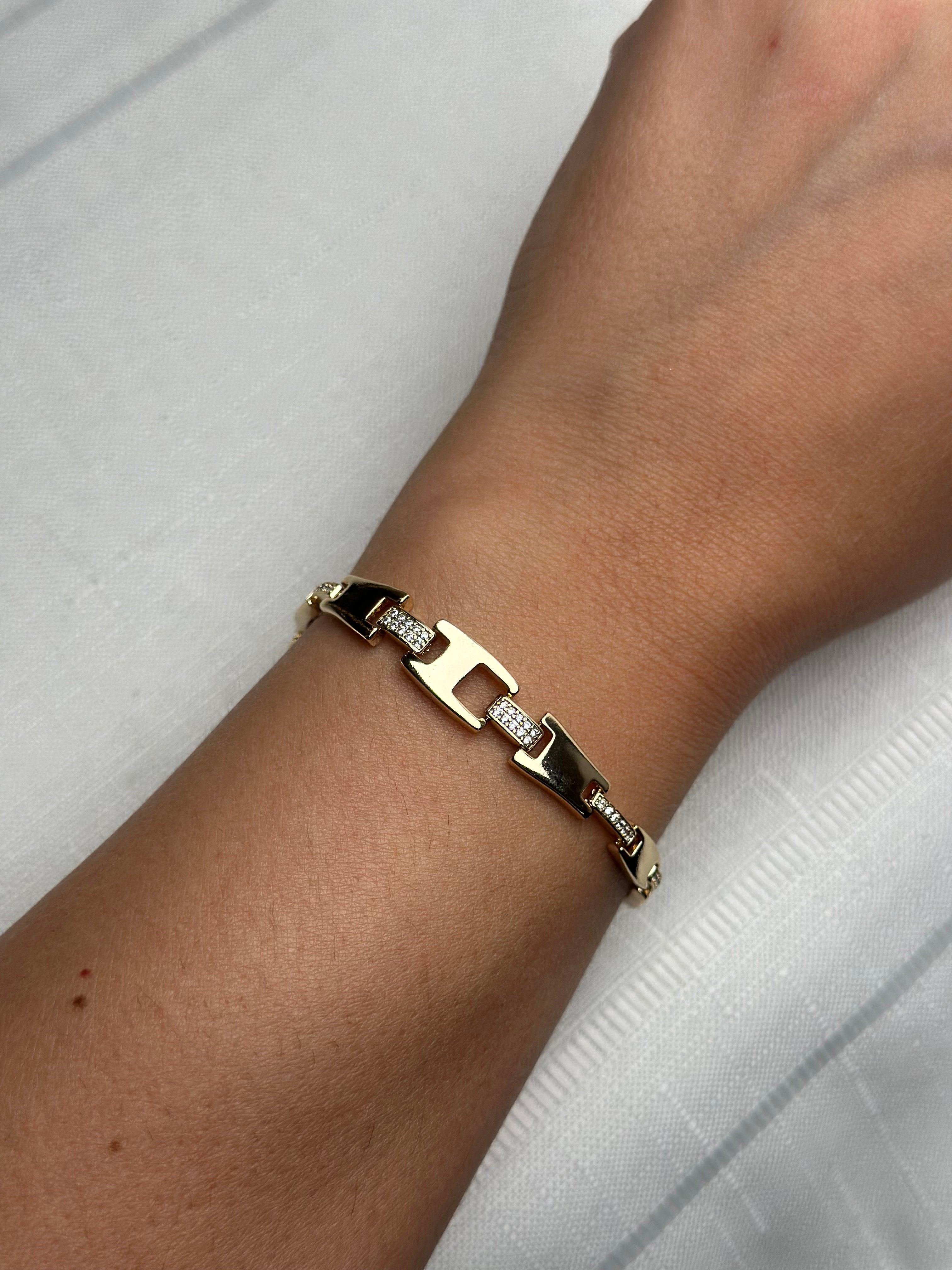 Xuping Taş Detaylı Gold Bileklik