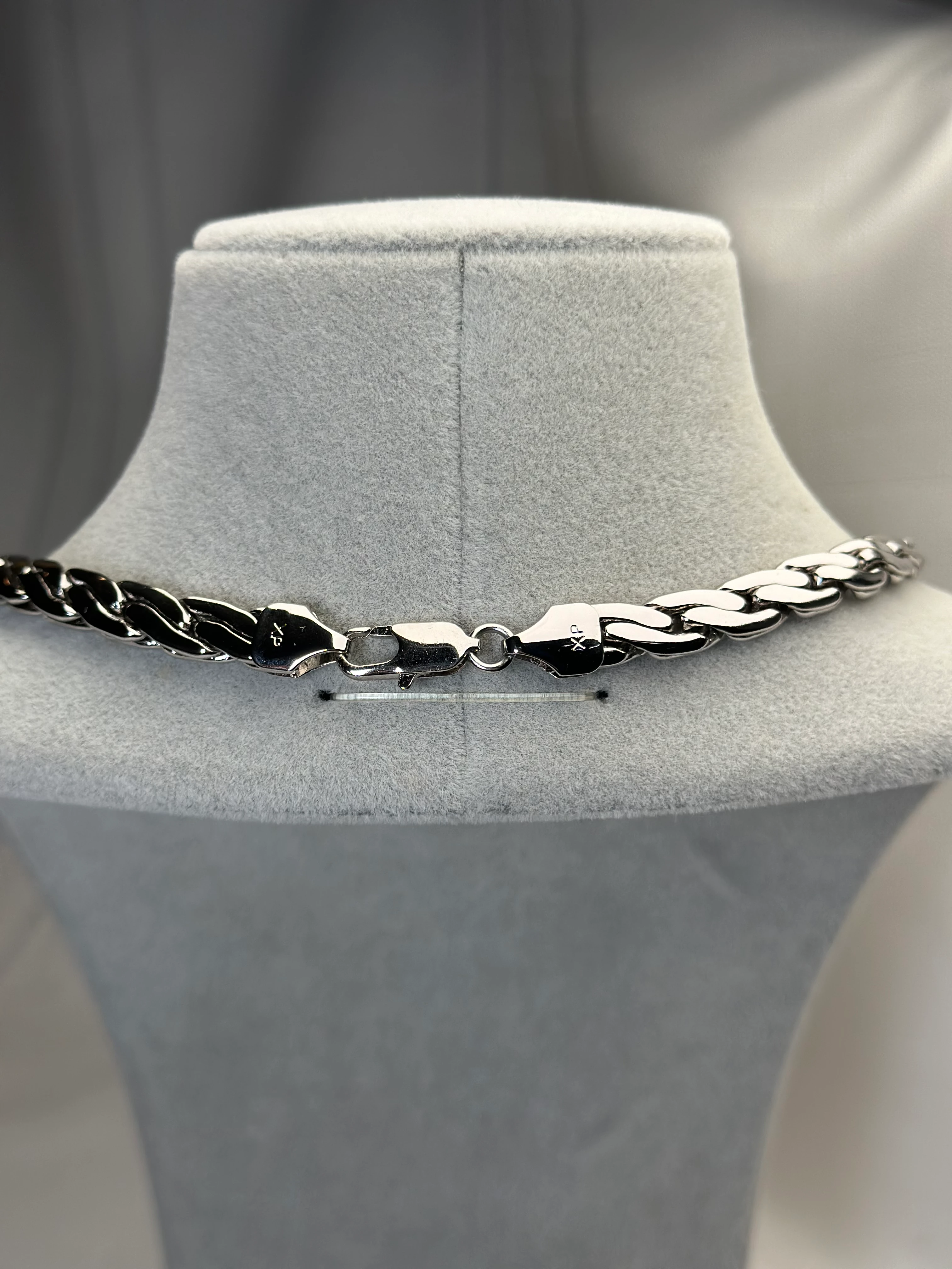 Xuping Gümüş Renk Kalın Örgü Kolye 50cm