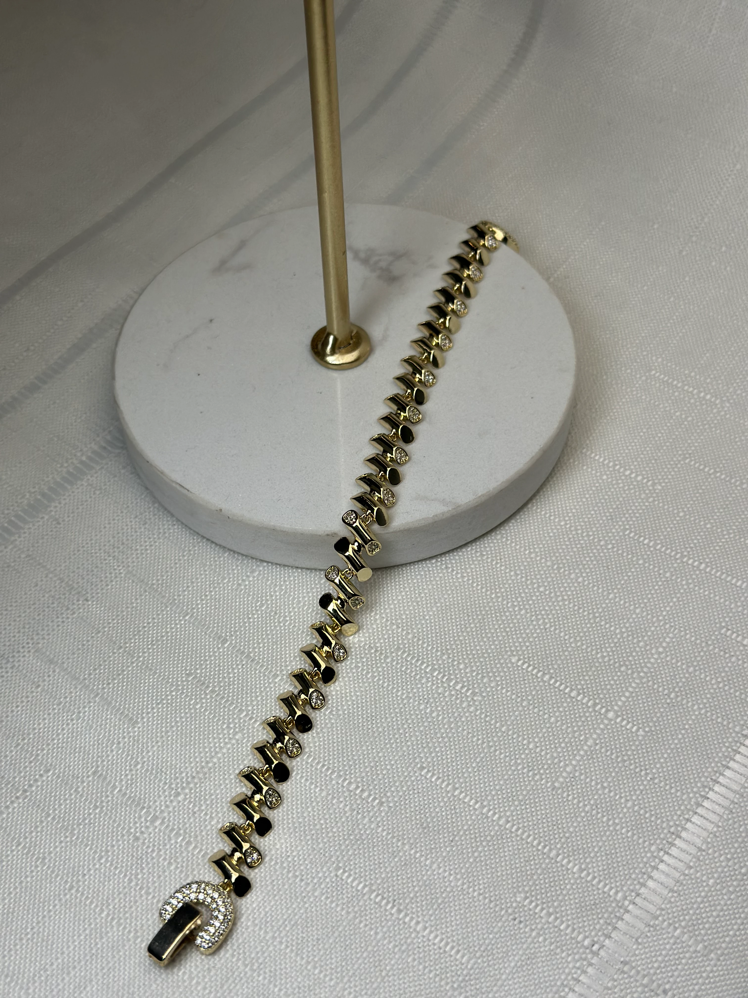 Xuping 14k Zirkon Taş Çubuk Bileklik