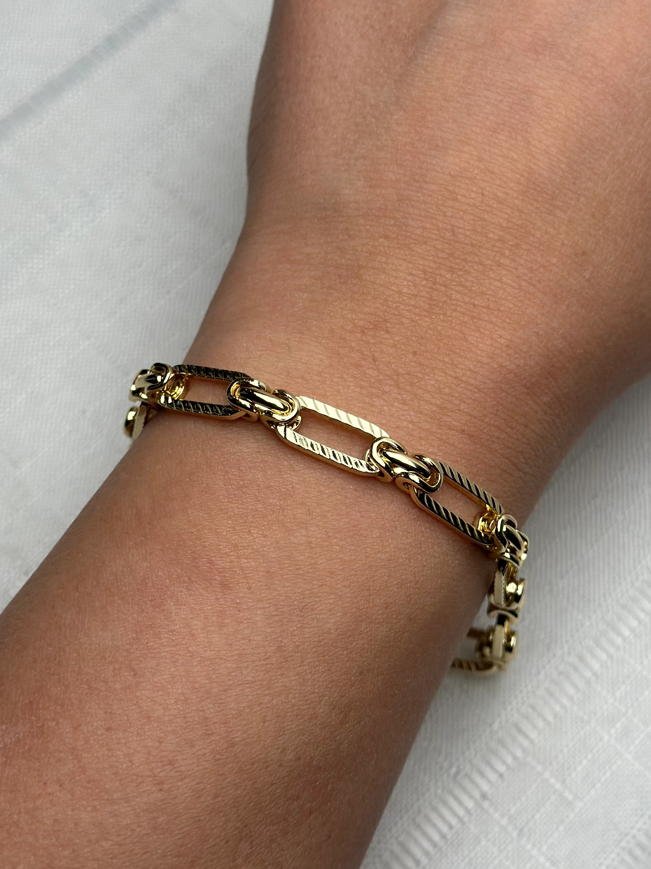 Xuping 14k Dikdörtgen Zincir Bileklik