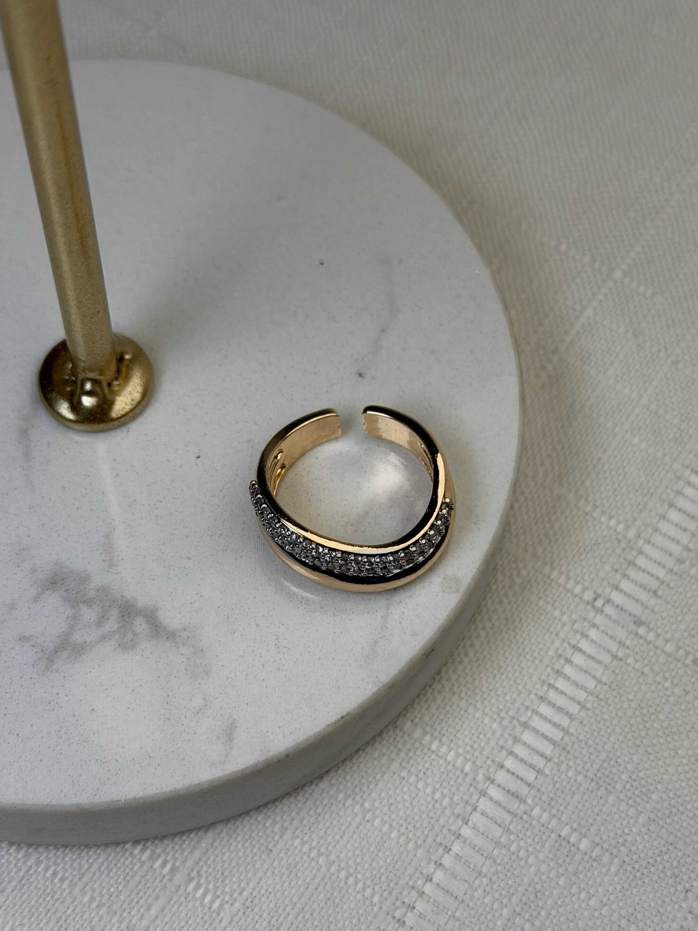 Özel Seri Marka Model Çift Renk Taşlı S Yüzük