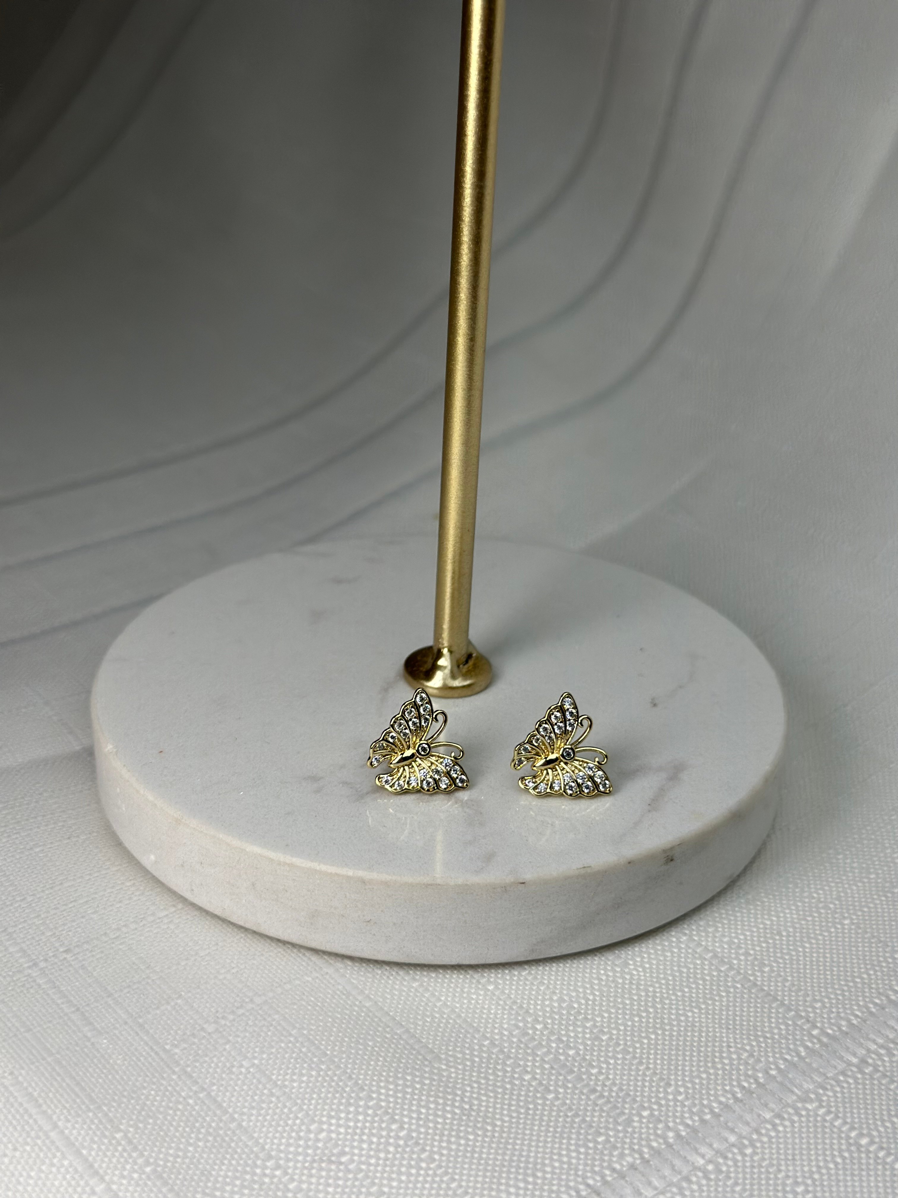 Xuping 14k Zirkon Taş Kelebek Küpe