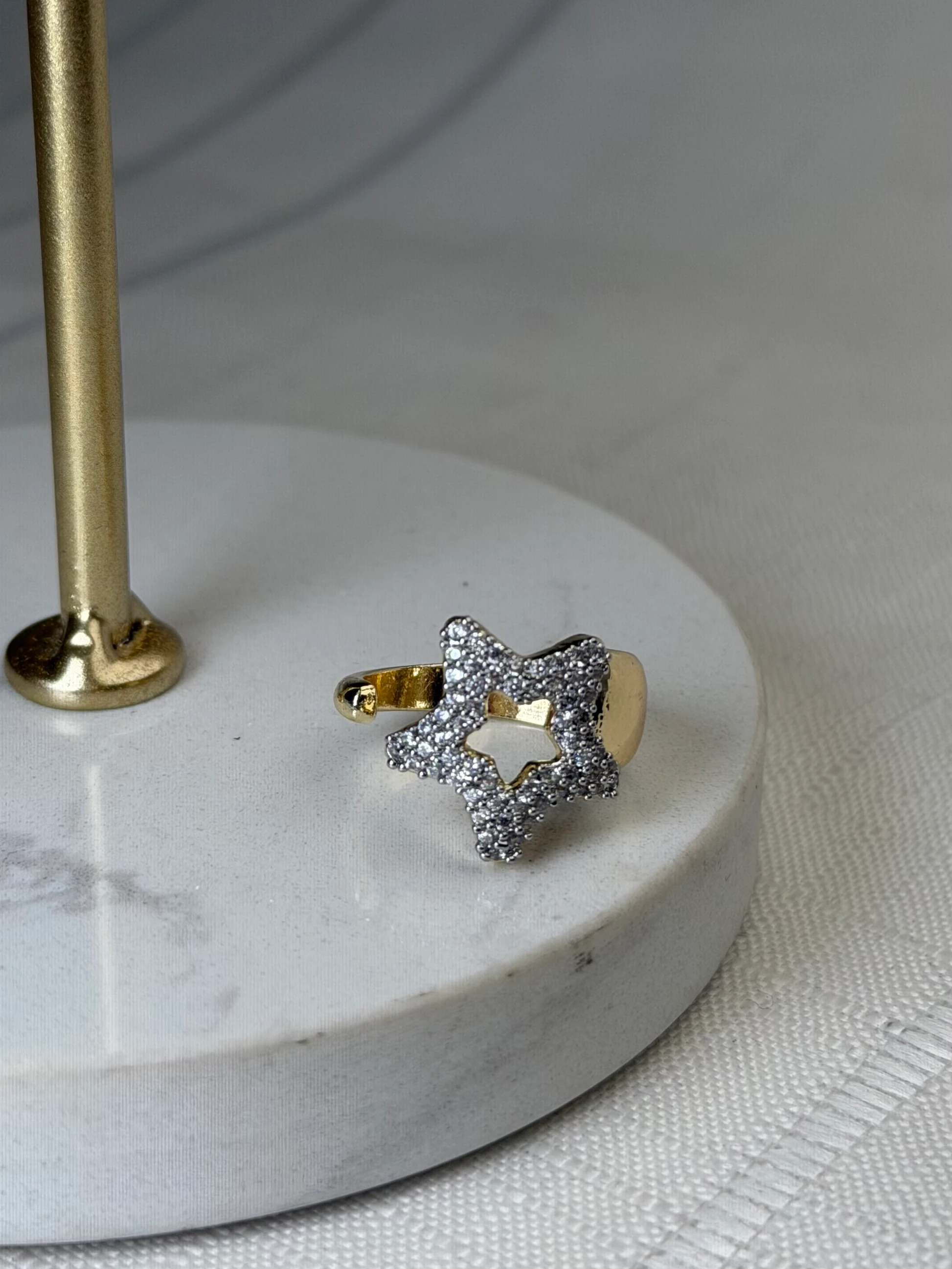 Özel Seri Marka Model Çift Renk Yıldız Yüzük