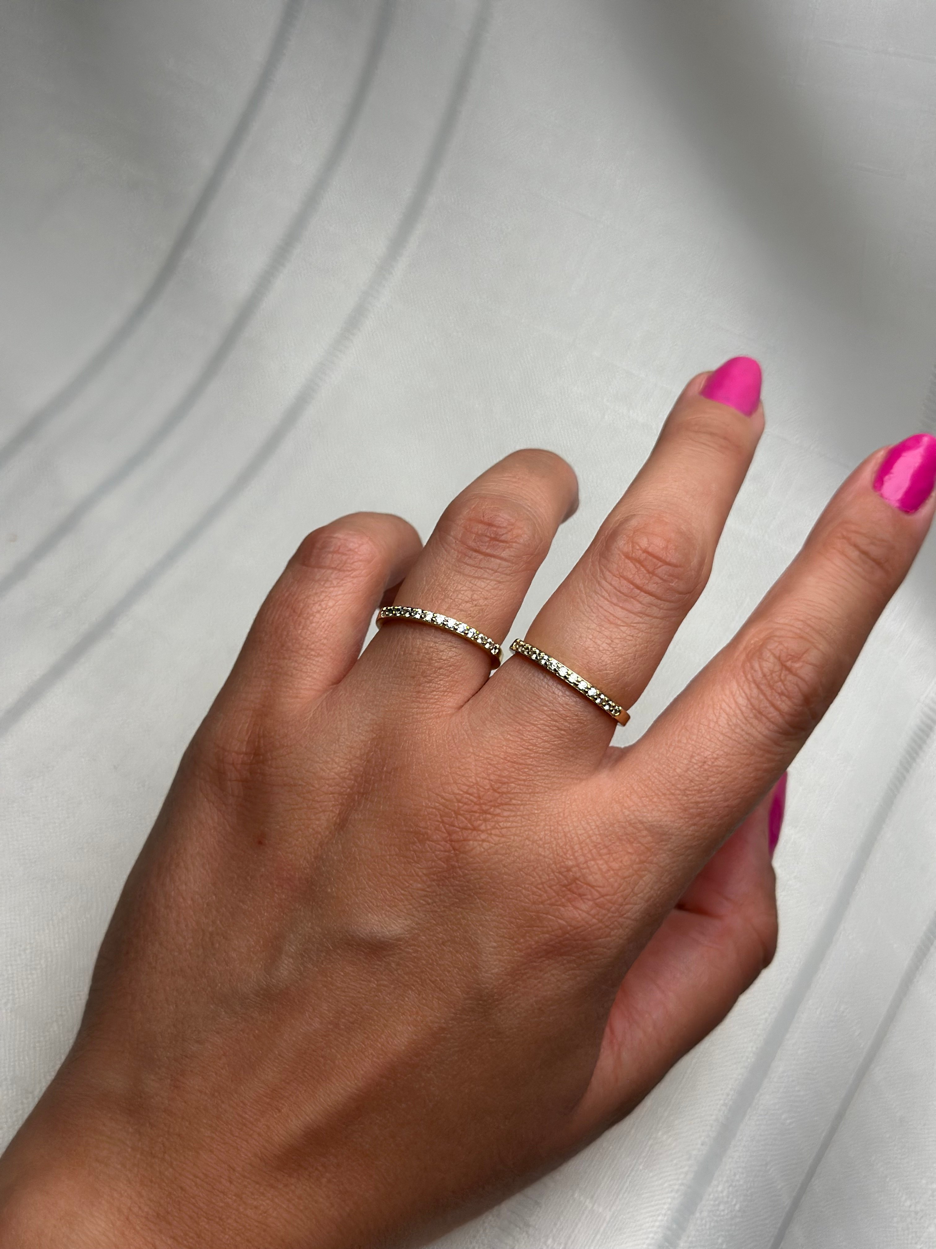 Xuping 14k Zirkon Taşlı İnce Yüzük