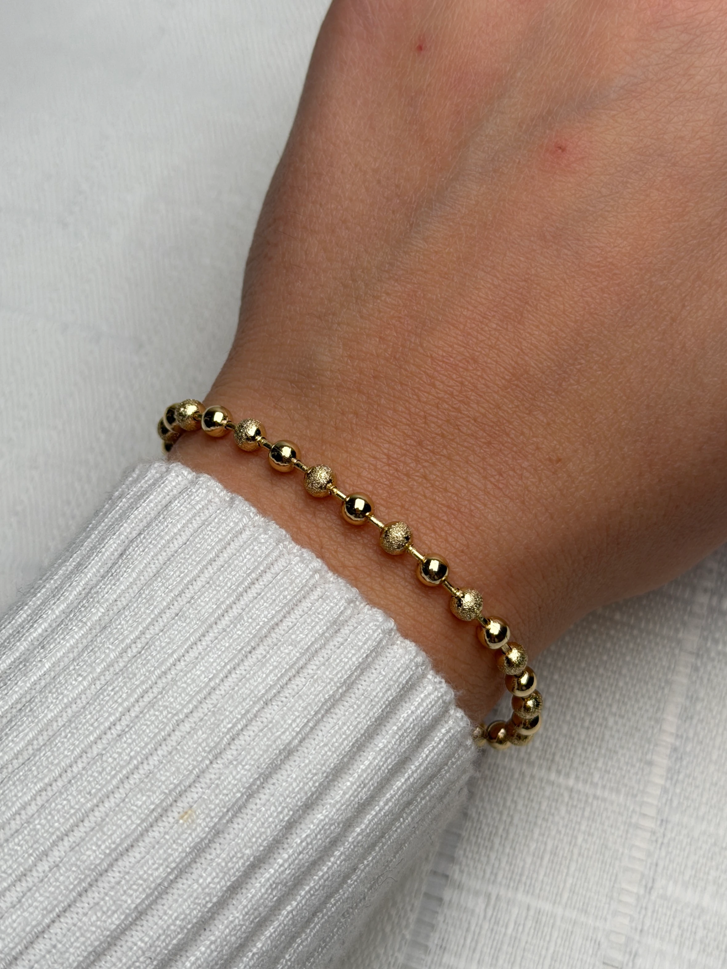 Xuping 14k Mat Detay Top Zincir Bileklik