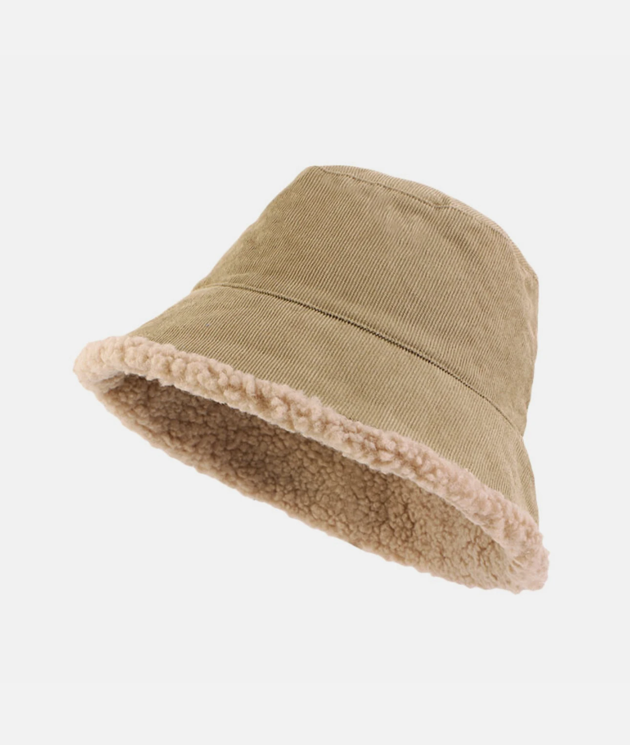 Çift Taraflı Haki Renk Kadife Şapka