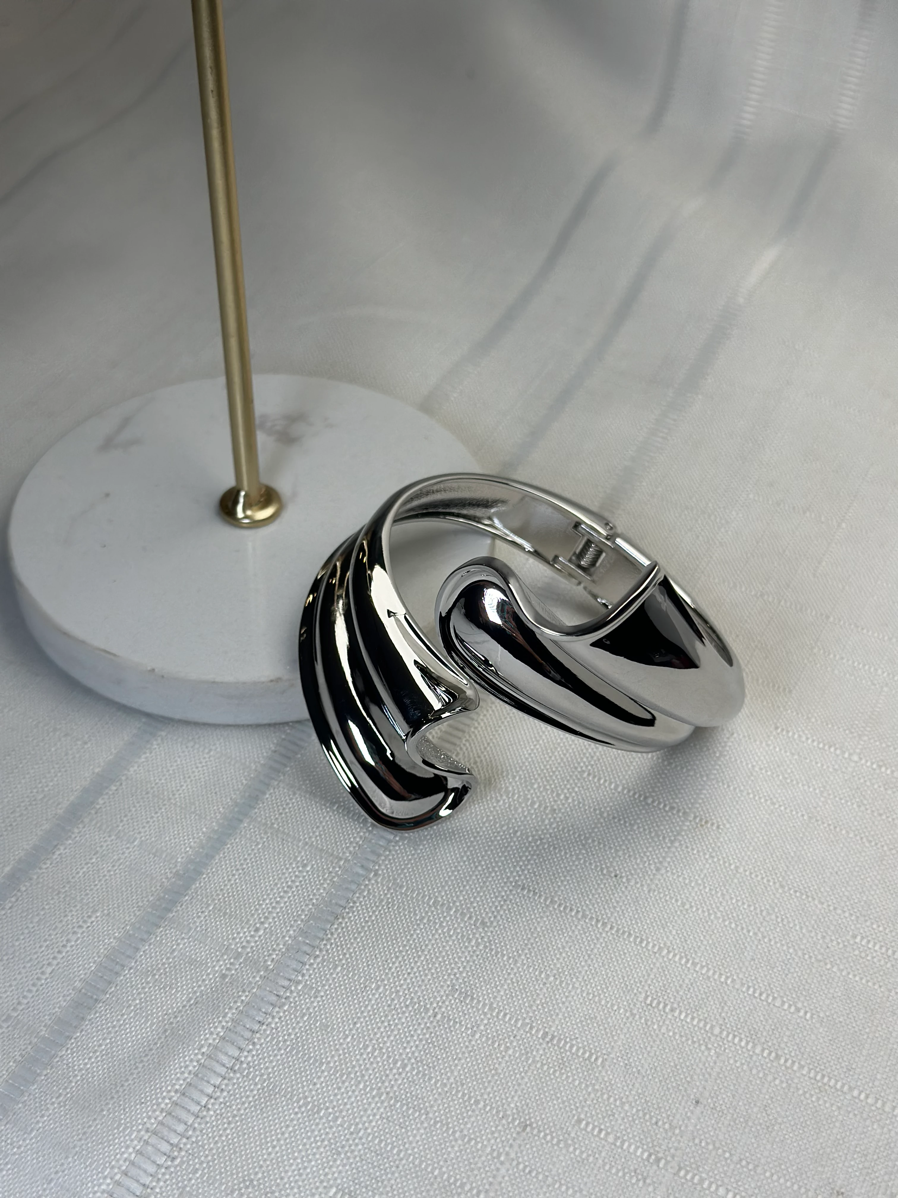 Özel Seri Gümüş Renk Kalın Kelepçe