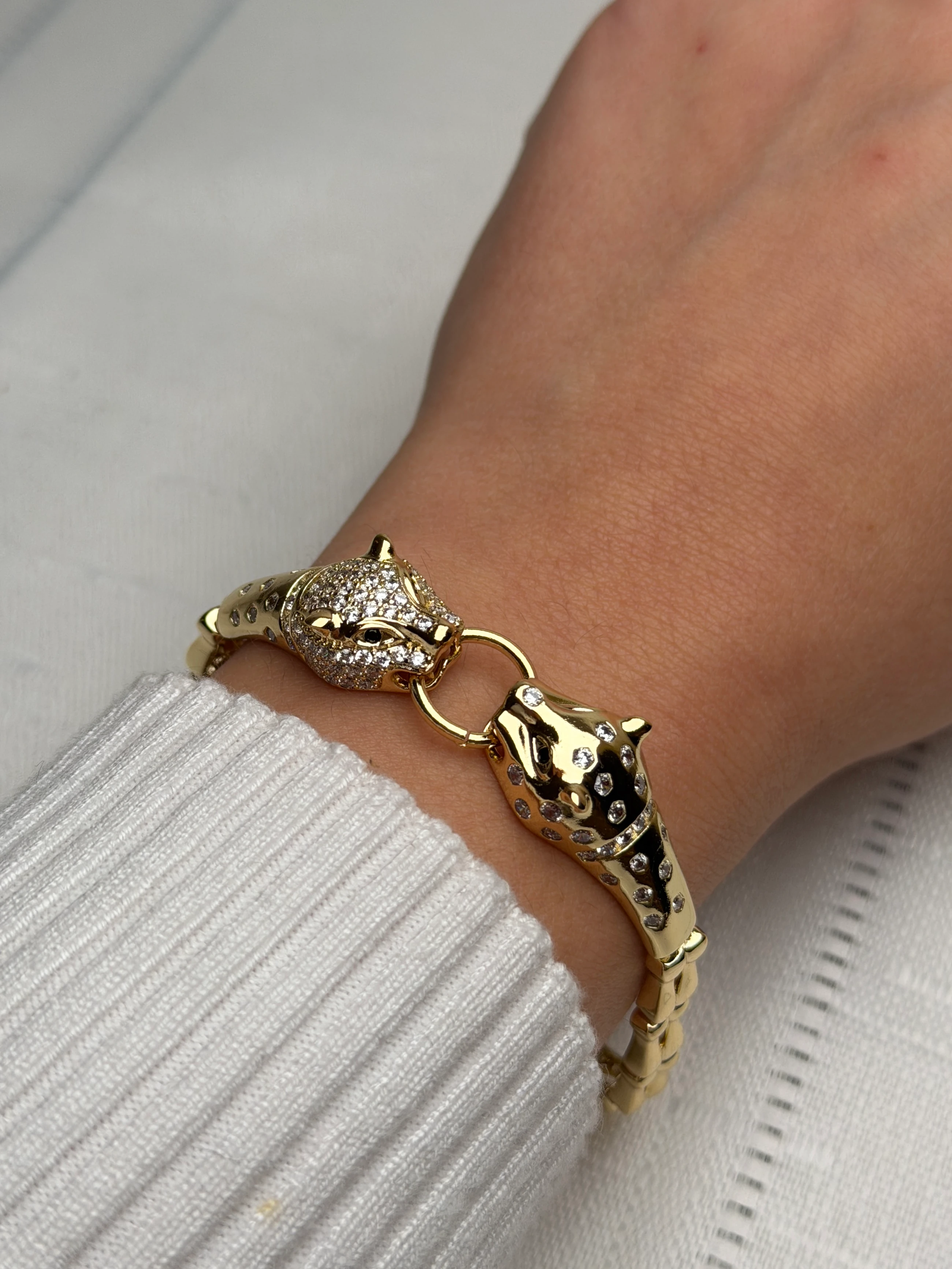 Xuping 14k Zirkon Taşlı Kaplan Bileklik