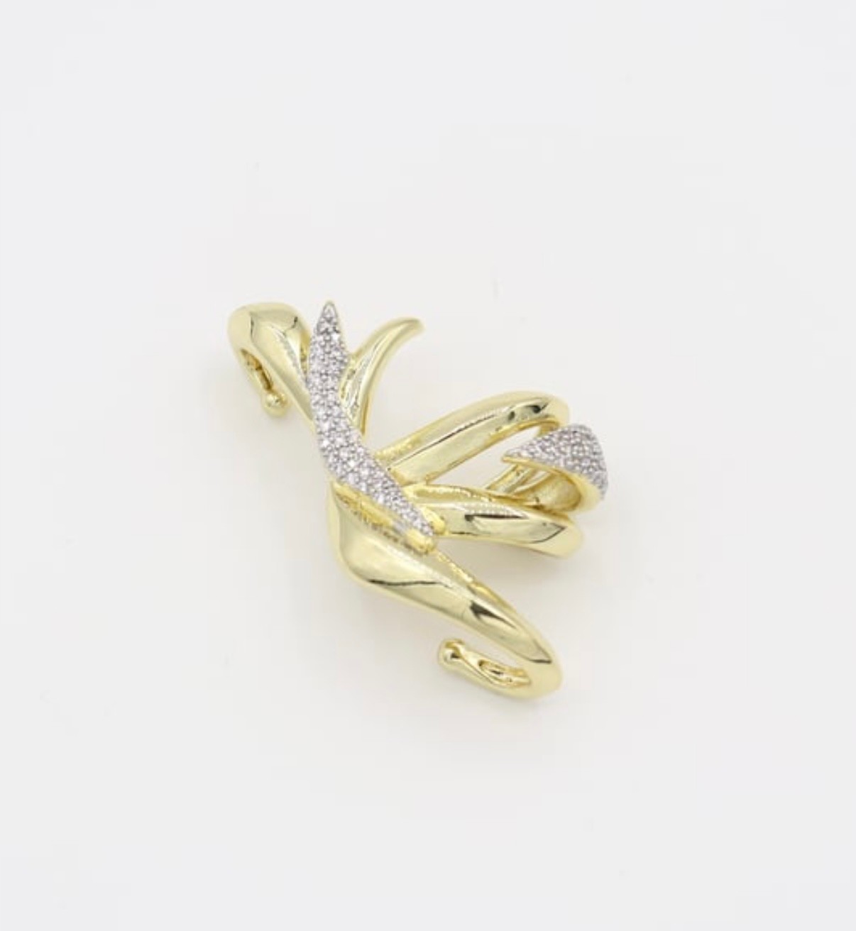 Özel Seri Gold Renk Taşlı Kıkırdak Küpe