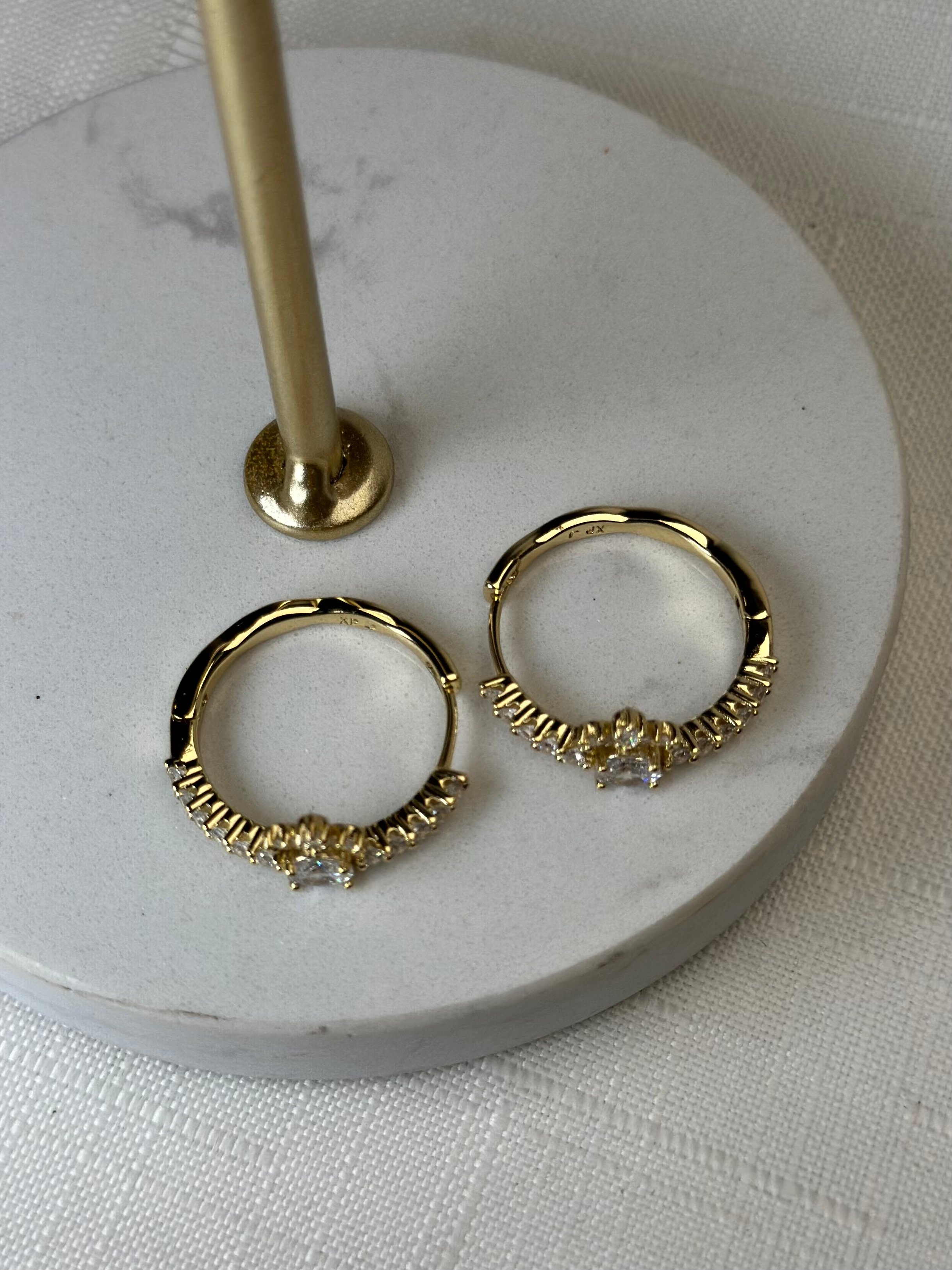 Xuping 14k Zirkon Taşlı Halka Küpe