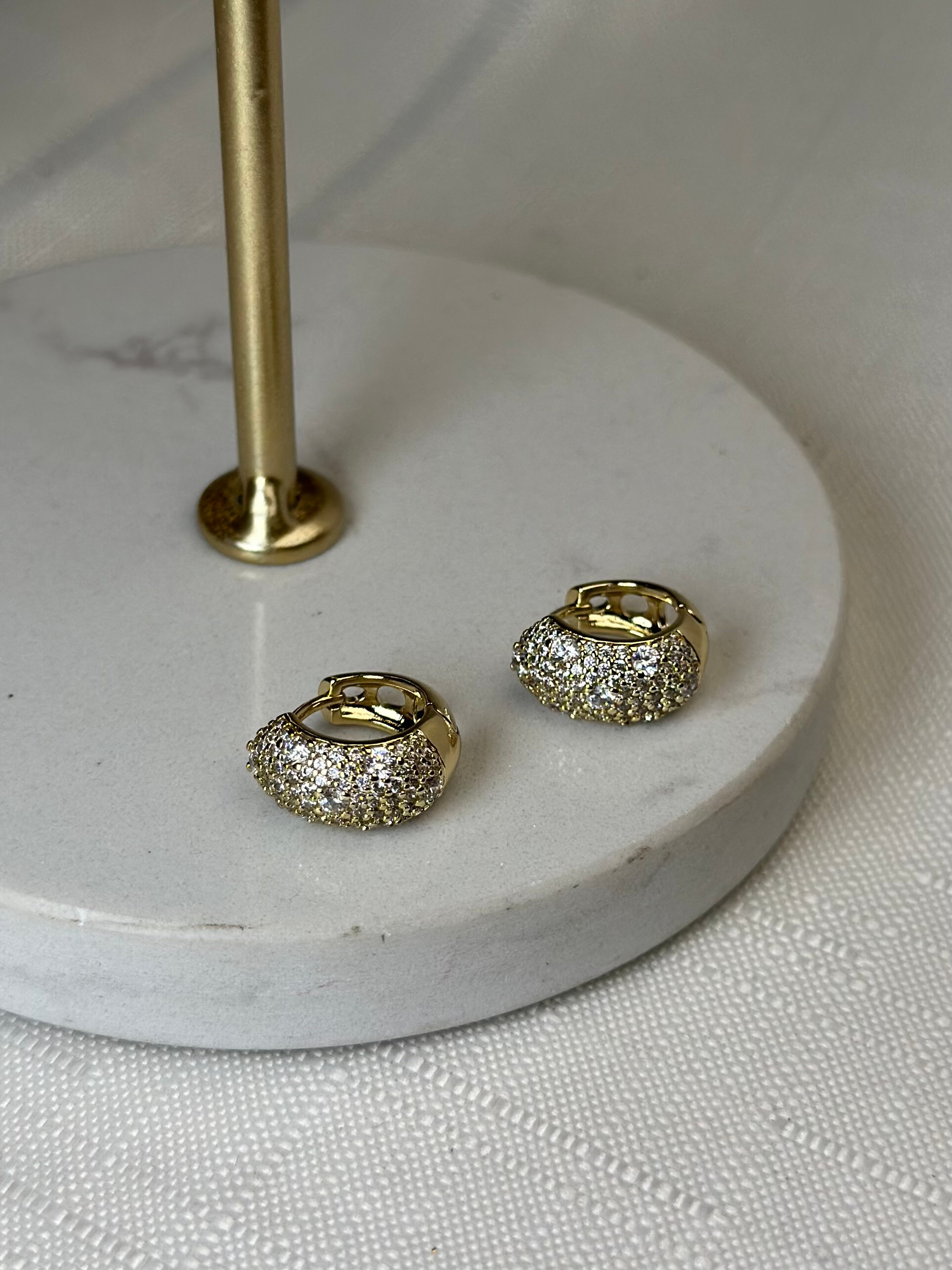 Xuping 14k Zirkon Taşlı Küçük Halka Küpe