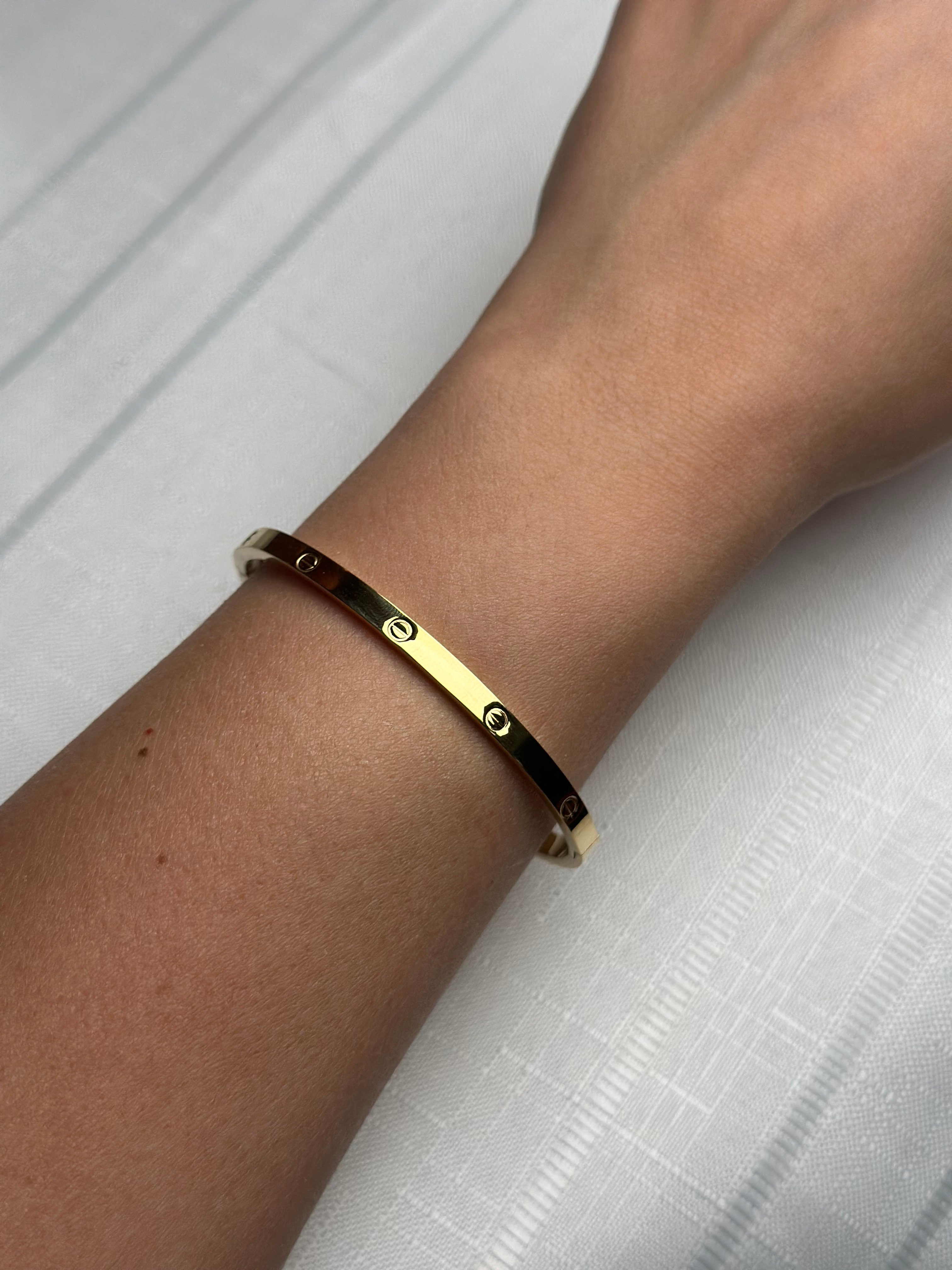 Çelik Marka Model Gold Renk İnce Vida Bilezik