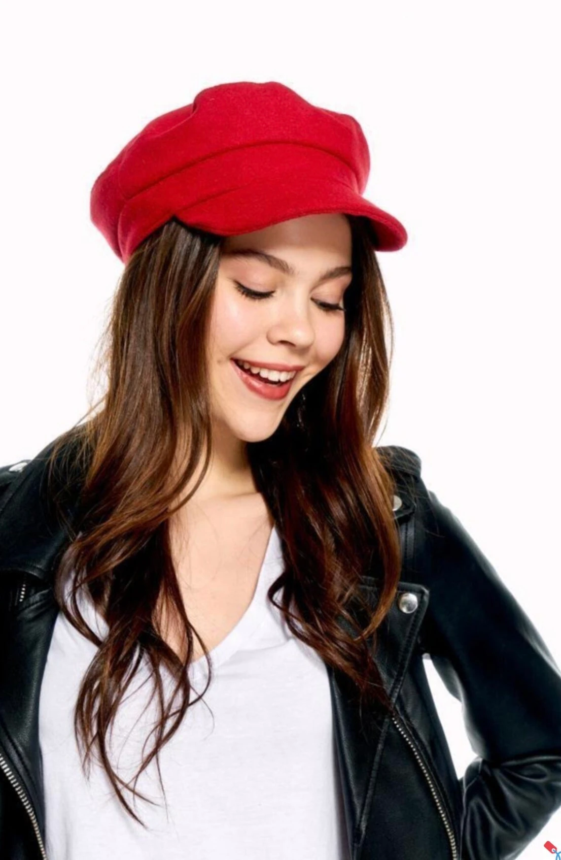 Kırmızı Kaşe Kaptan Şapka