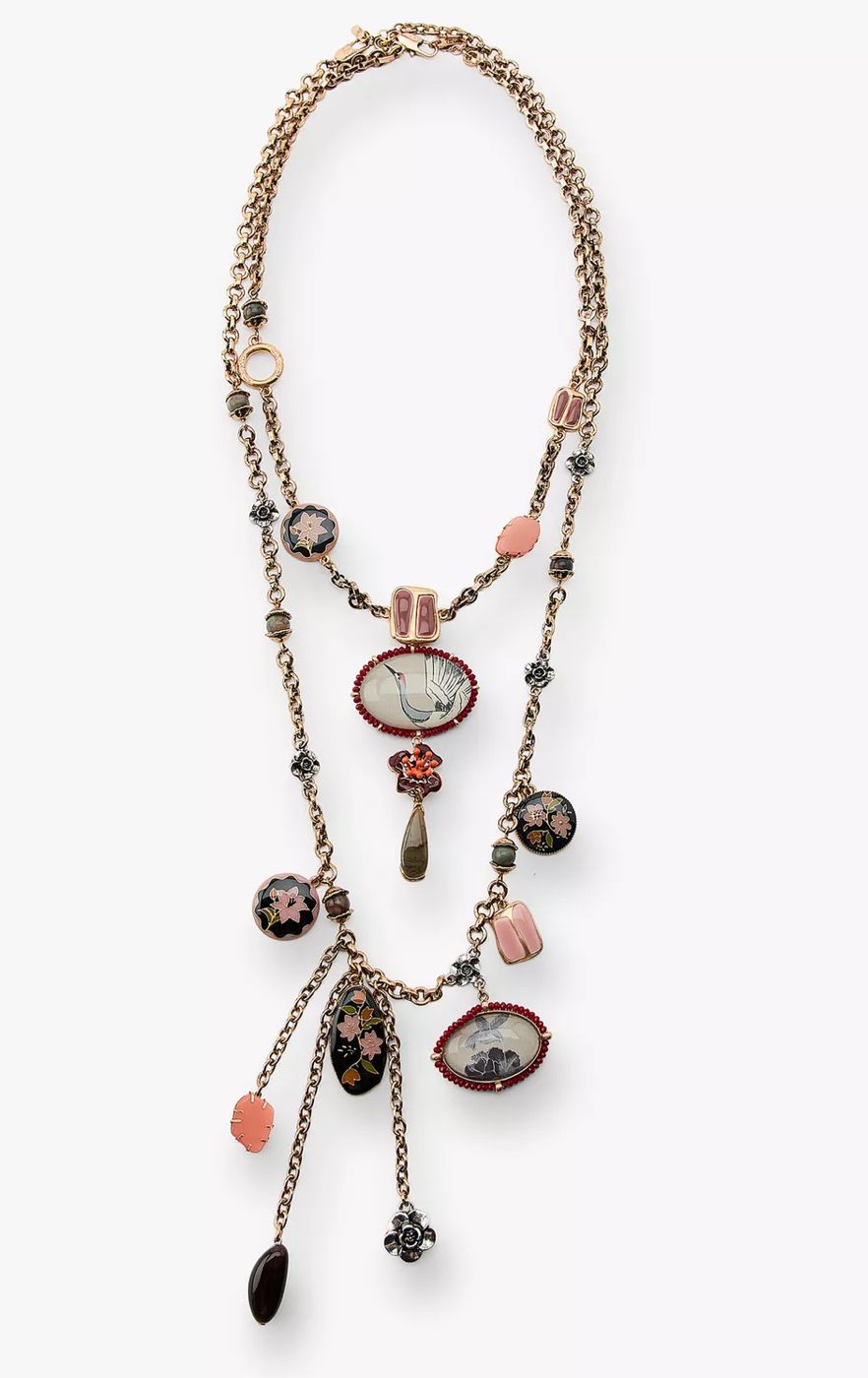 Marka Model Charmlı Kuş Detay İkili Kolye