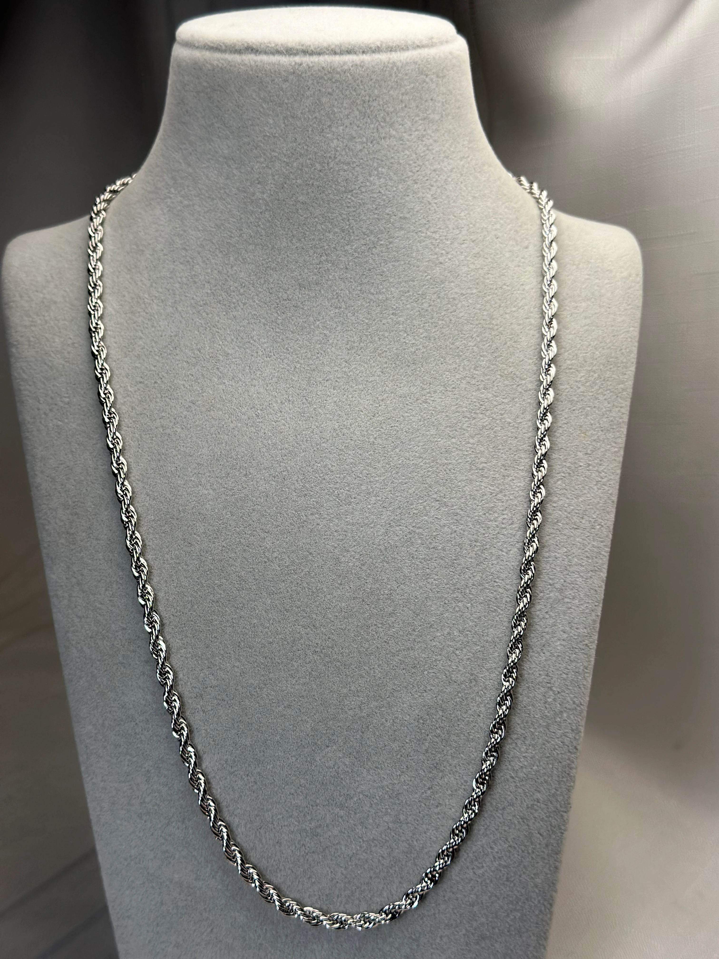 Xuping Gümüş Renk Burgu Zincir Kolye 55cm