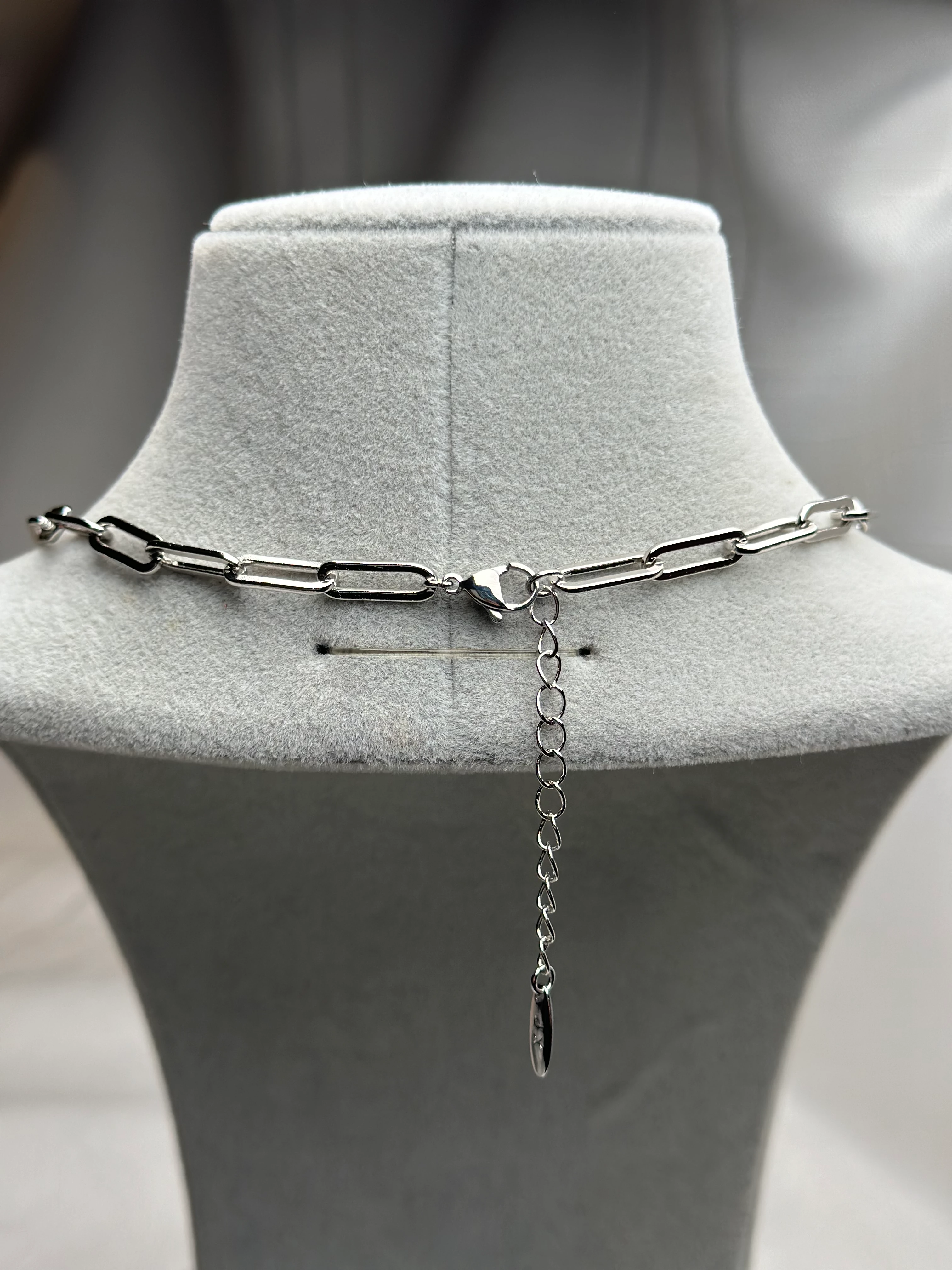 Xuping Gümüş Renk Ataç Zincir Kolye 45cm