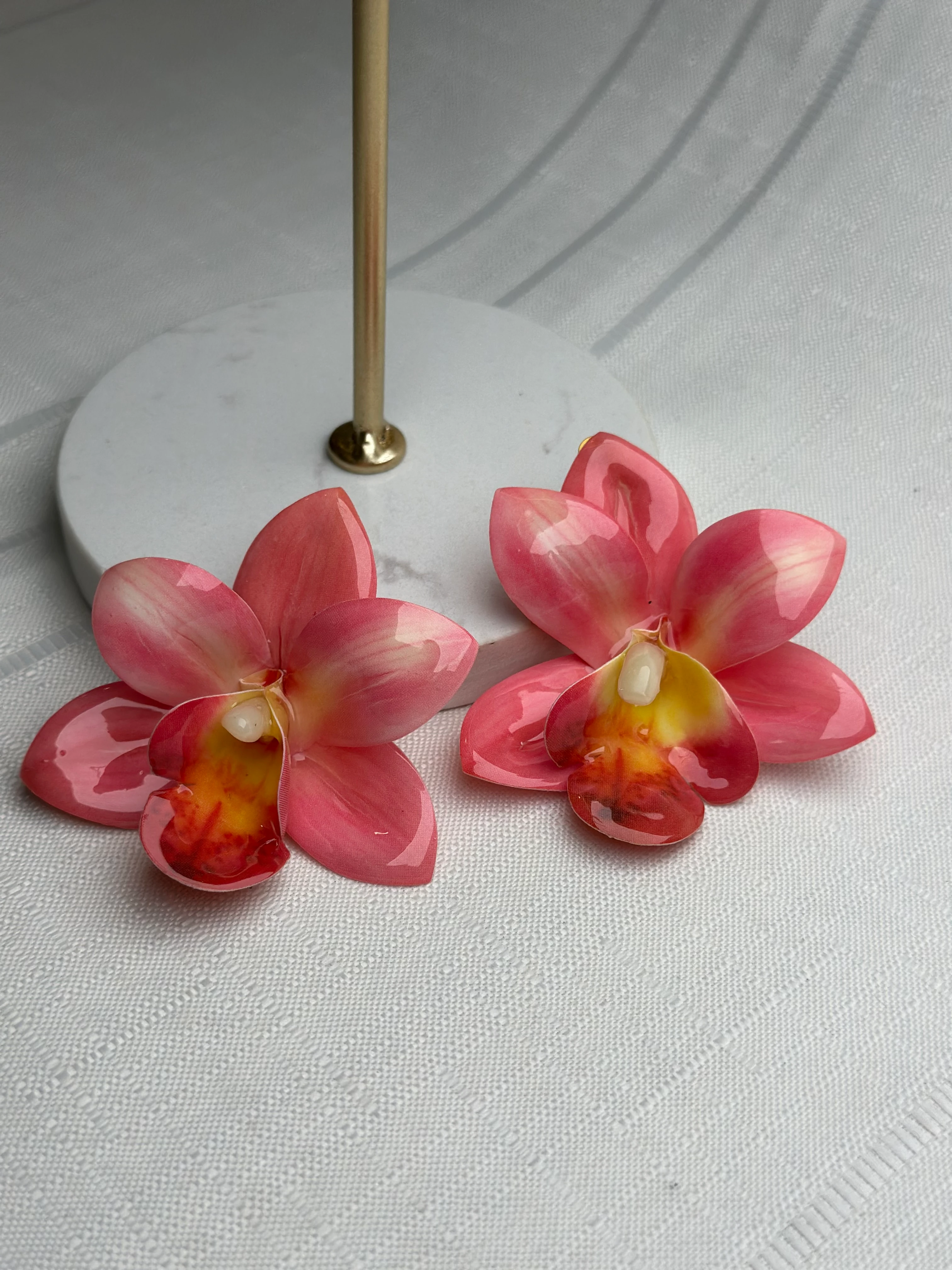 Marka Model Pembe Orkide Küpe