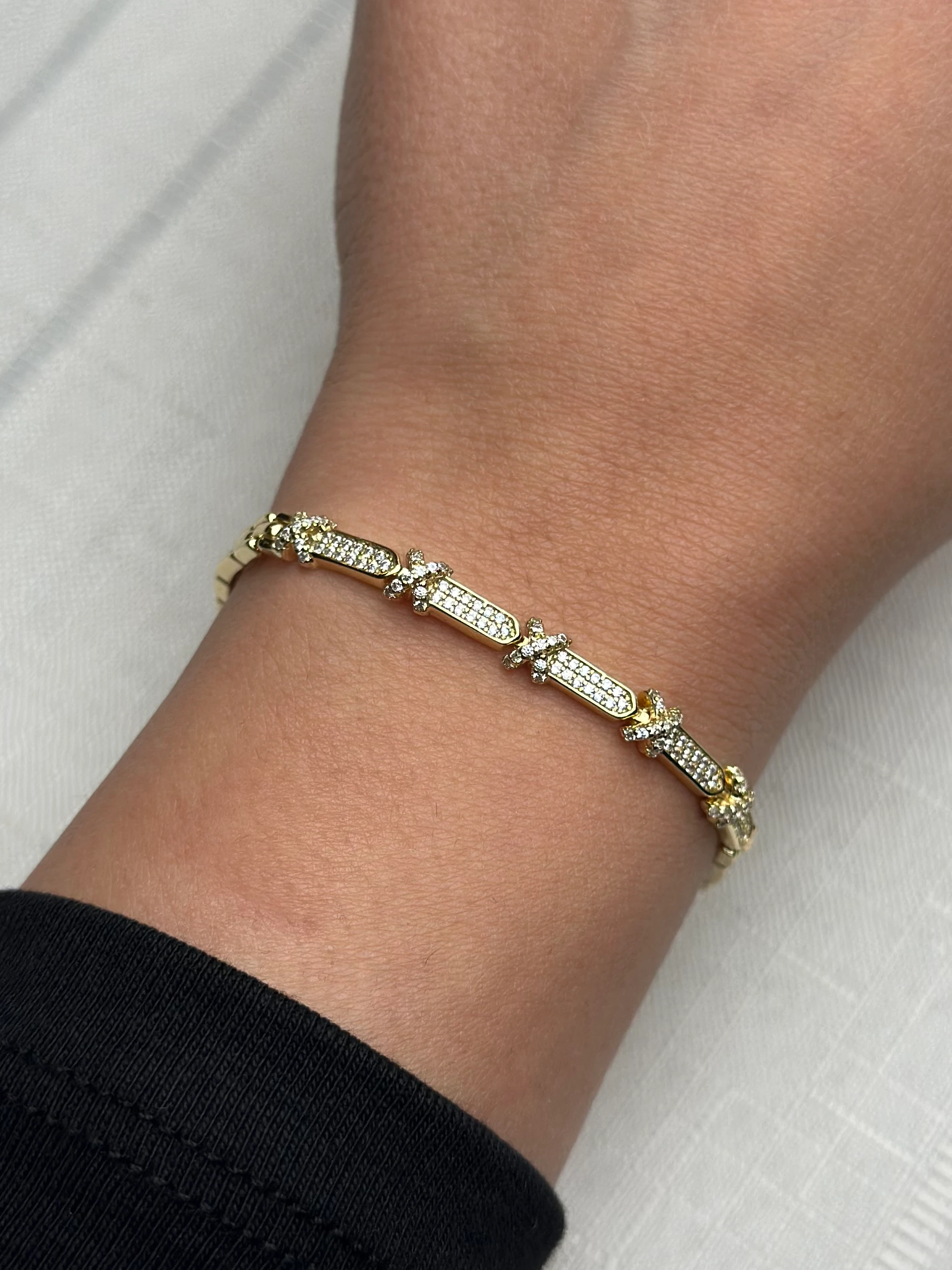 Xuping 14k Zirkon Taş X Bileklik