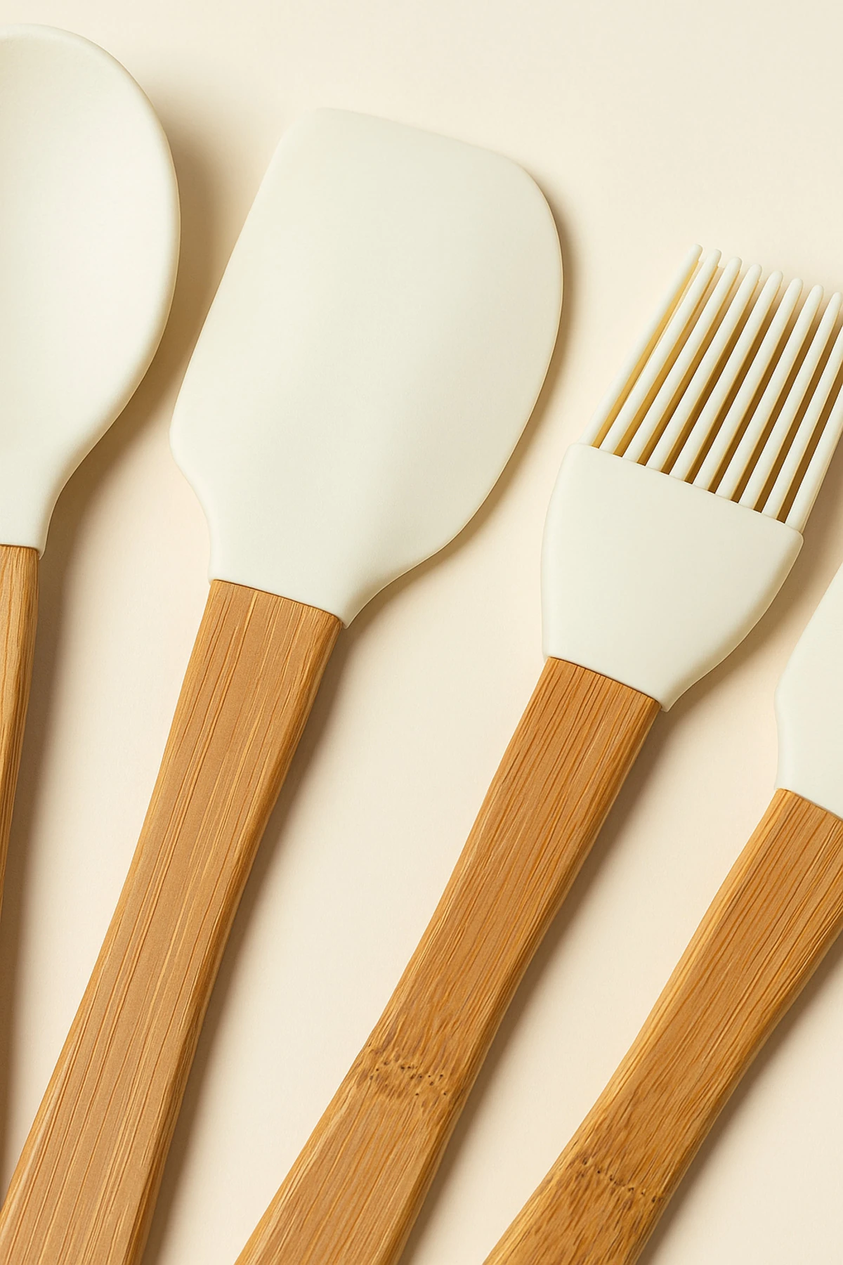 5’li Bambu Saplı Silikon Spatula Seti | Mutfak Gereçleri