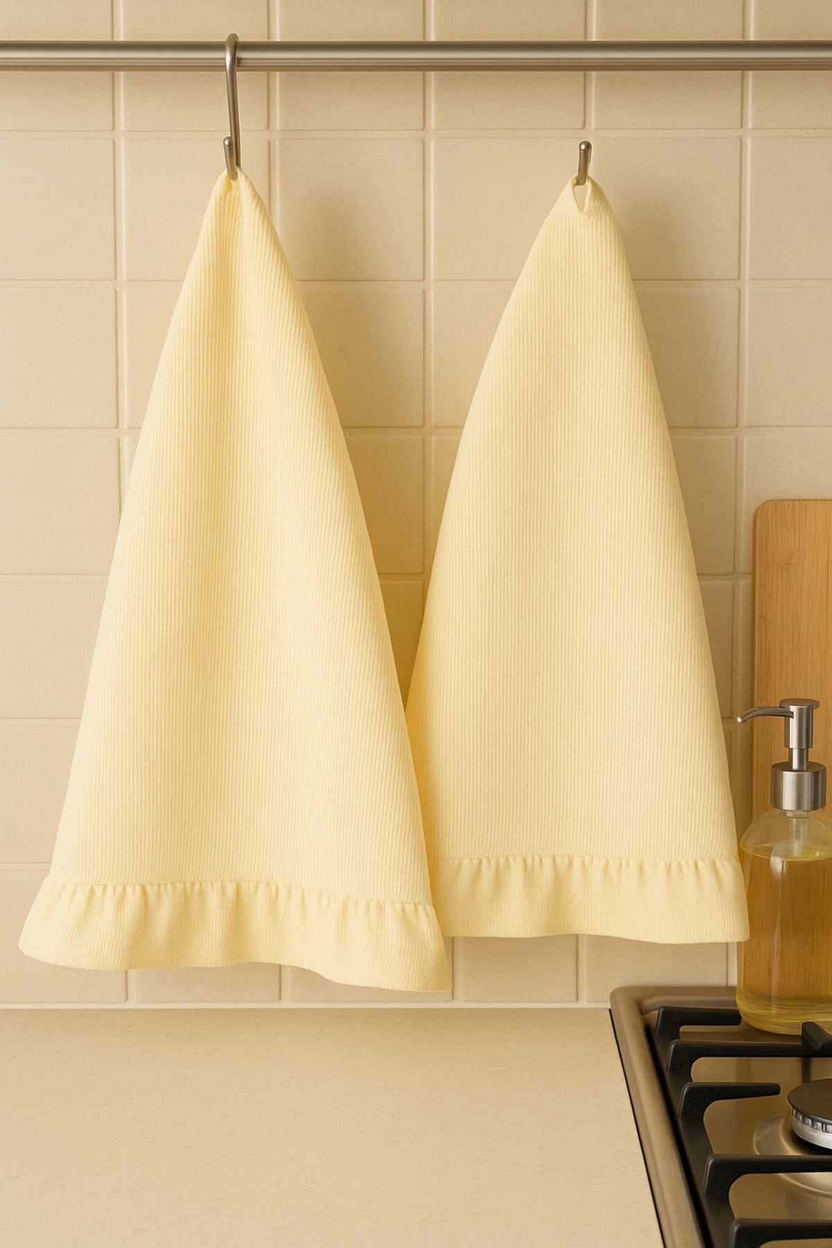 2’li Keten Mutfak Havlusu / Kurulama Bezi | 45x60 cm - ekru