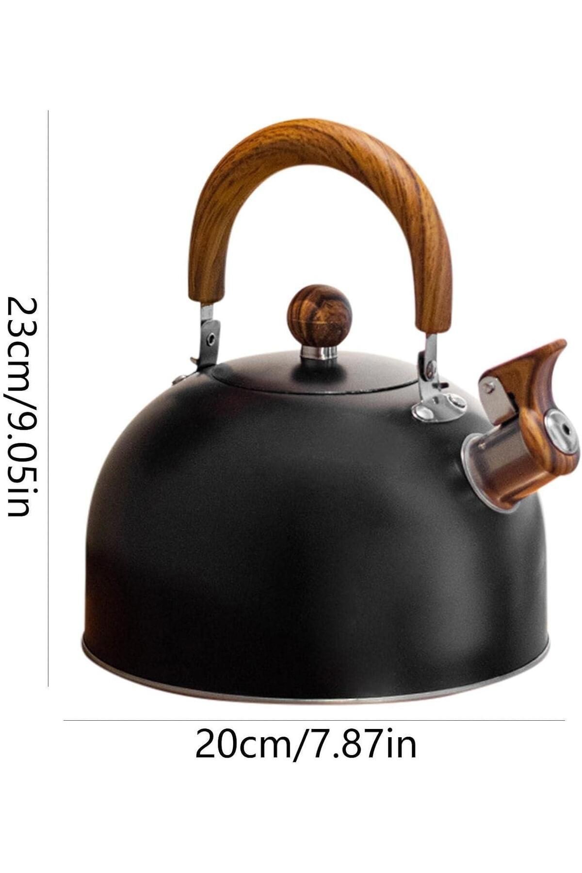 Siyah Paslanmaz Çelik Düdüklü Kettle – Islıklı Su Isıtıcı Çaydanlık