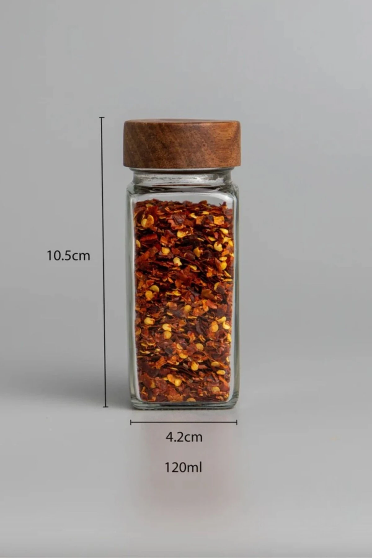 Akasya Standlı 12’li Akasya Kapaklı Baharatlık Seti – Etiketli