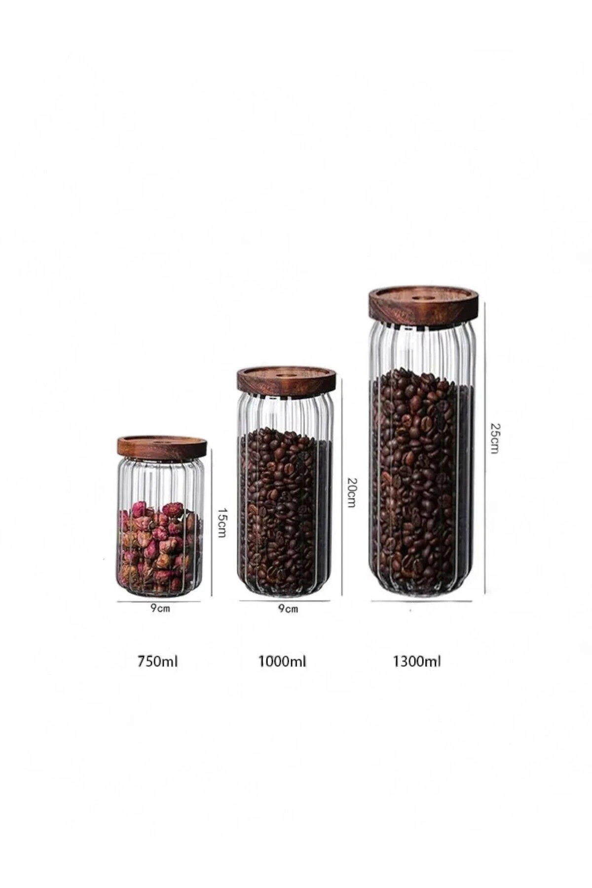 3'lü Akasya Vakum Kapaklı Kavanoz Seti - Akasya Kavanoz