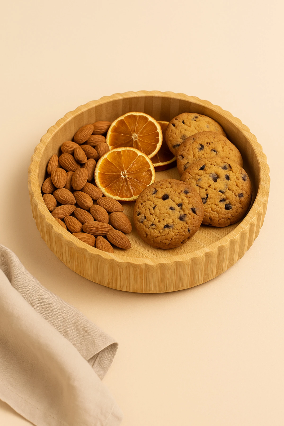 Bambu Salata & Servis Kasesi – Dekoratif Dilimli Tasarım