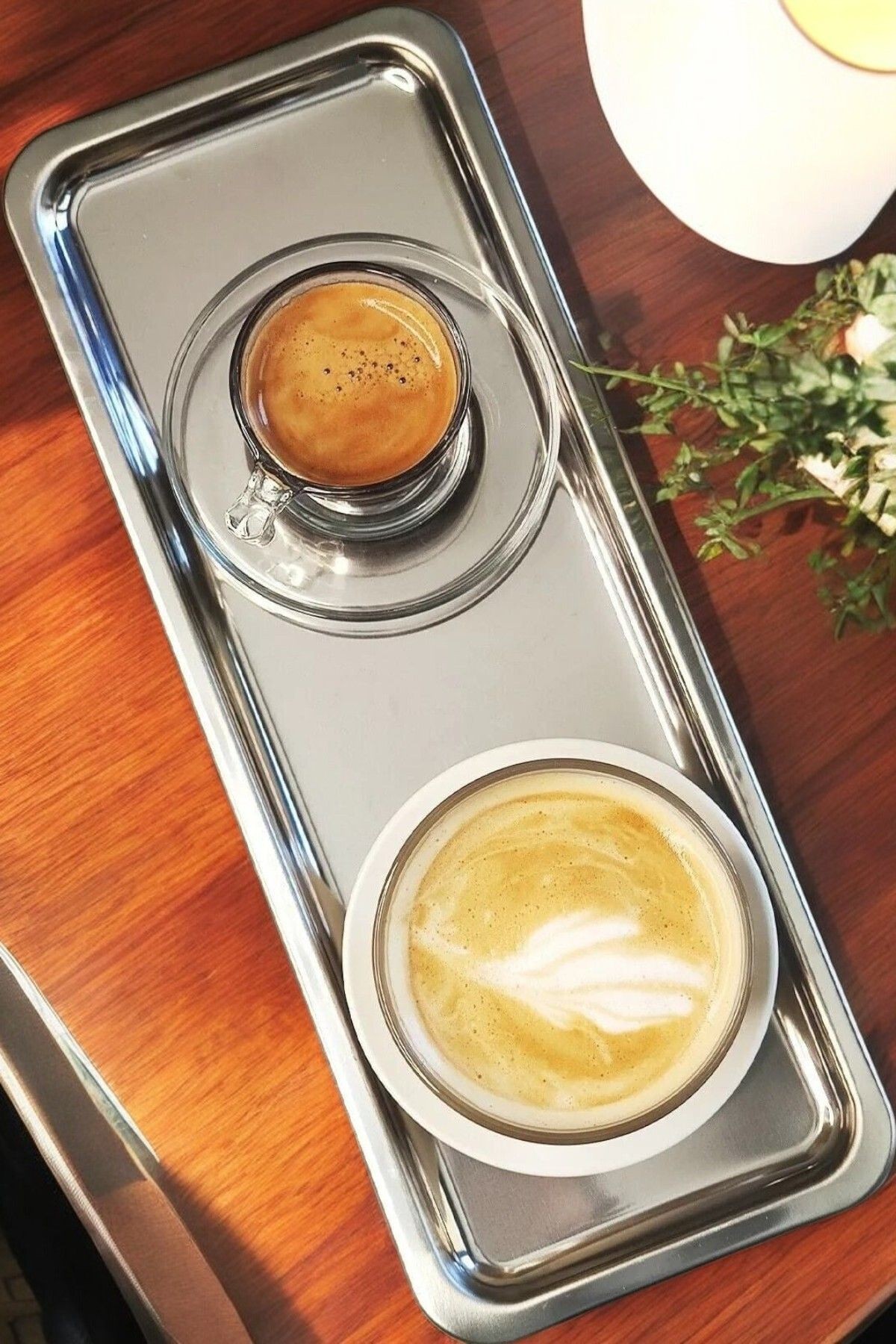 6'lı Lüx Dikdörtgen Paslanmaz Çelik Kahve Çay İkram ve Sunum Tepsisi Gümüş Renk 33x13 cm