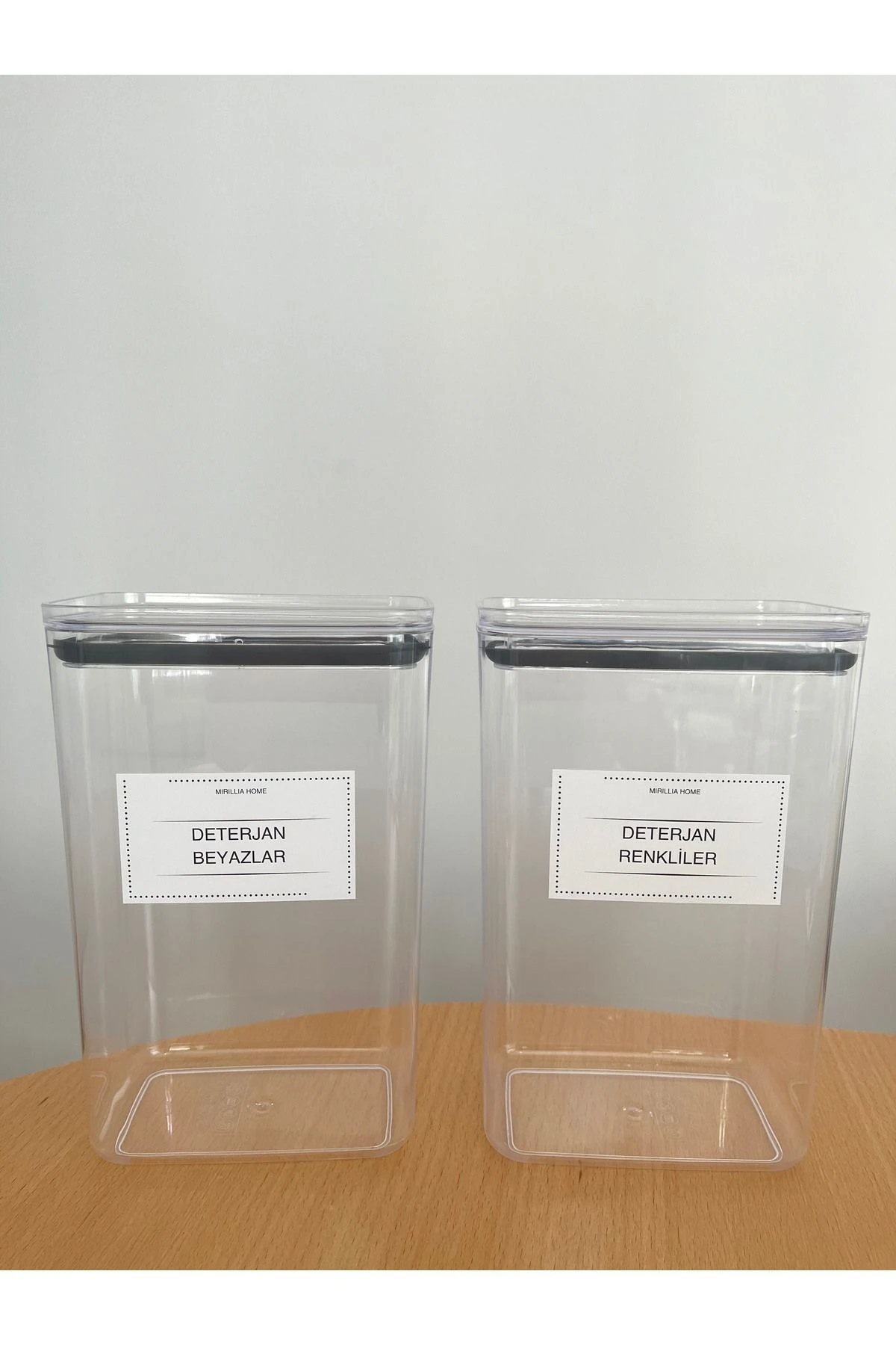 İkili Deterjanlık Seti - Tablet Deterjan, Renkliler ve Beyazlar İçin Saklama Kabı