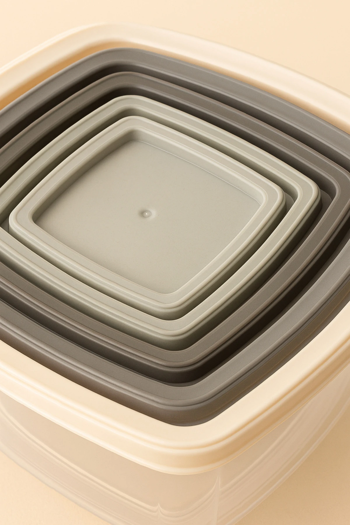 6’lı Kare Şeffaf Saklama Kabı Seti | Mikrodalga ve Buzdolabı Uyumlu Gıda Kapları