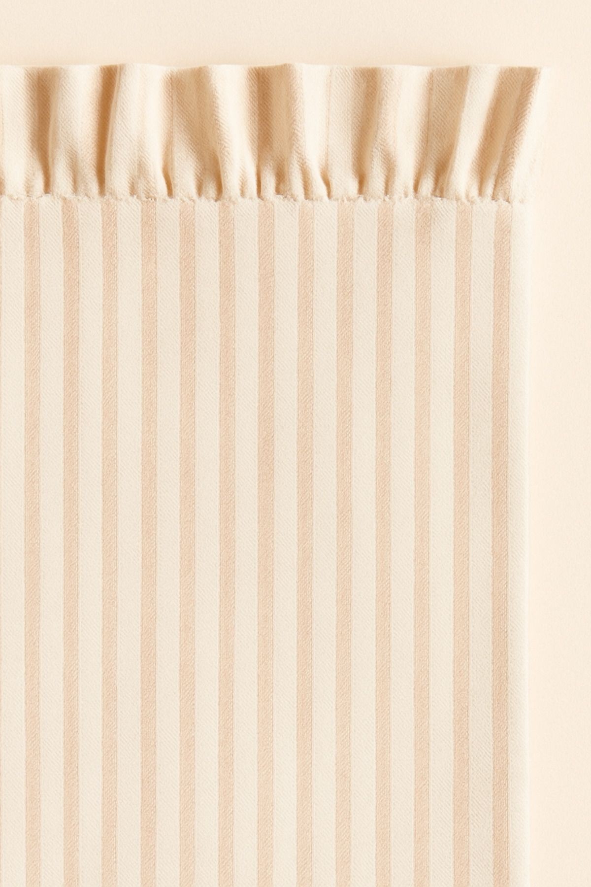 Fırfırlı Pudra Çizgili Keten Runner 40x150 cm
