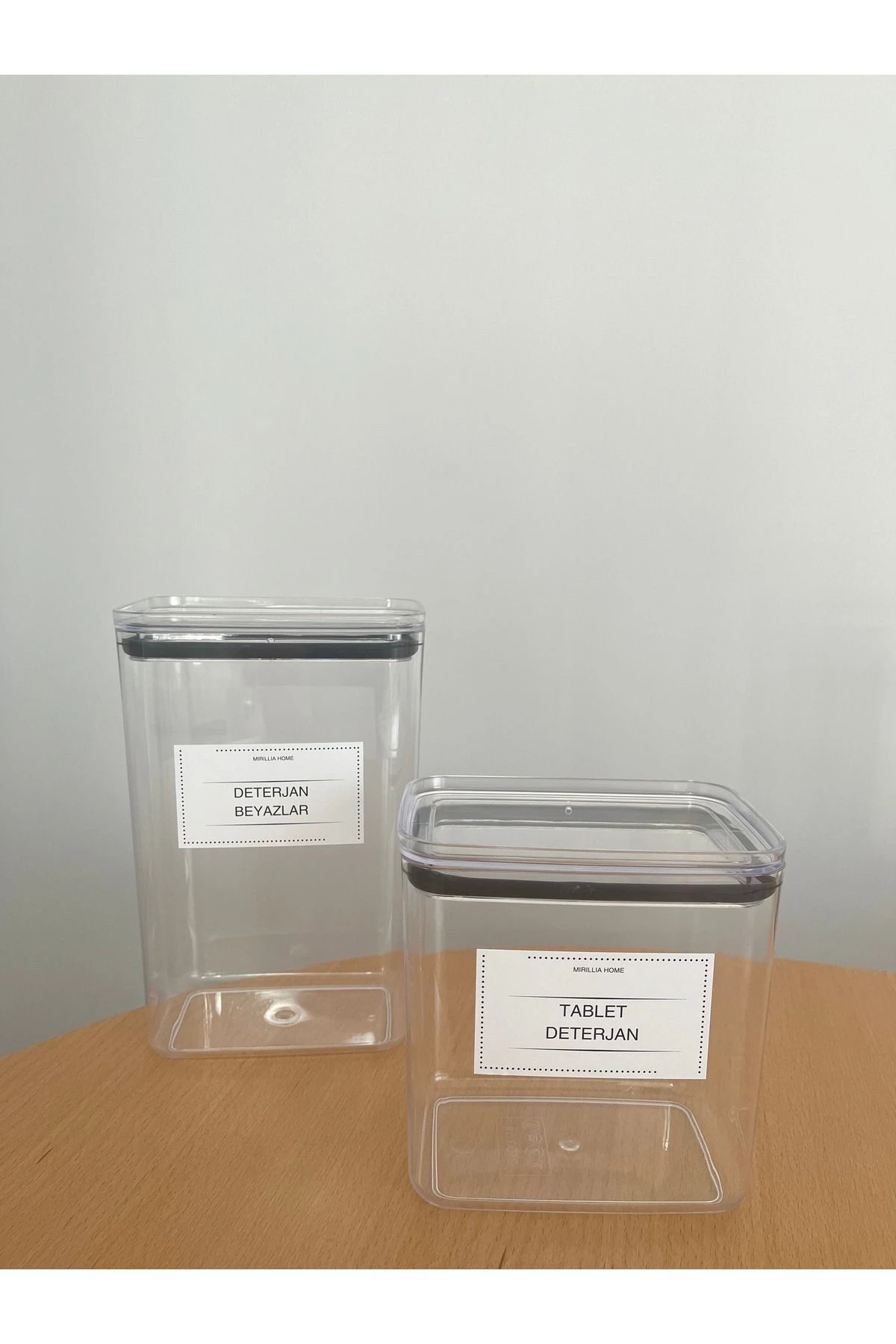 İkili Deterjanlık Seti - Tablet Deterjan, Renkliler ve Beyazlar İçin Saklama Kutusu