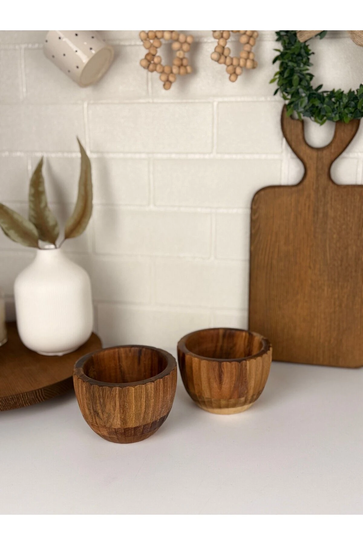 Akasya Ahşap 2’li Mini Kase Seti