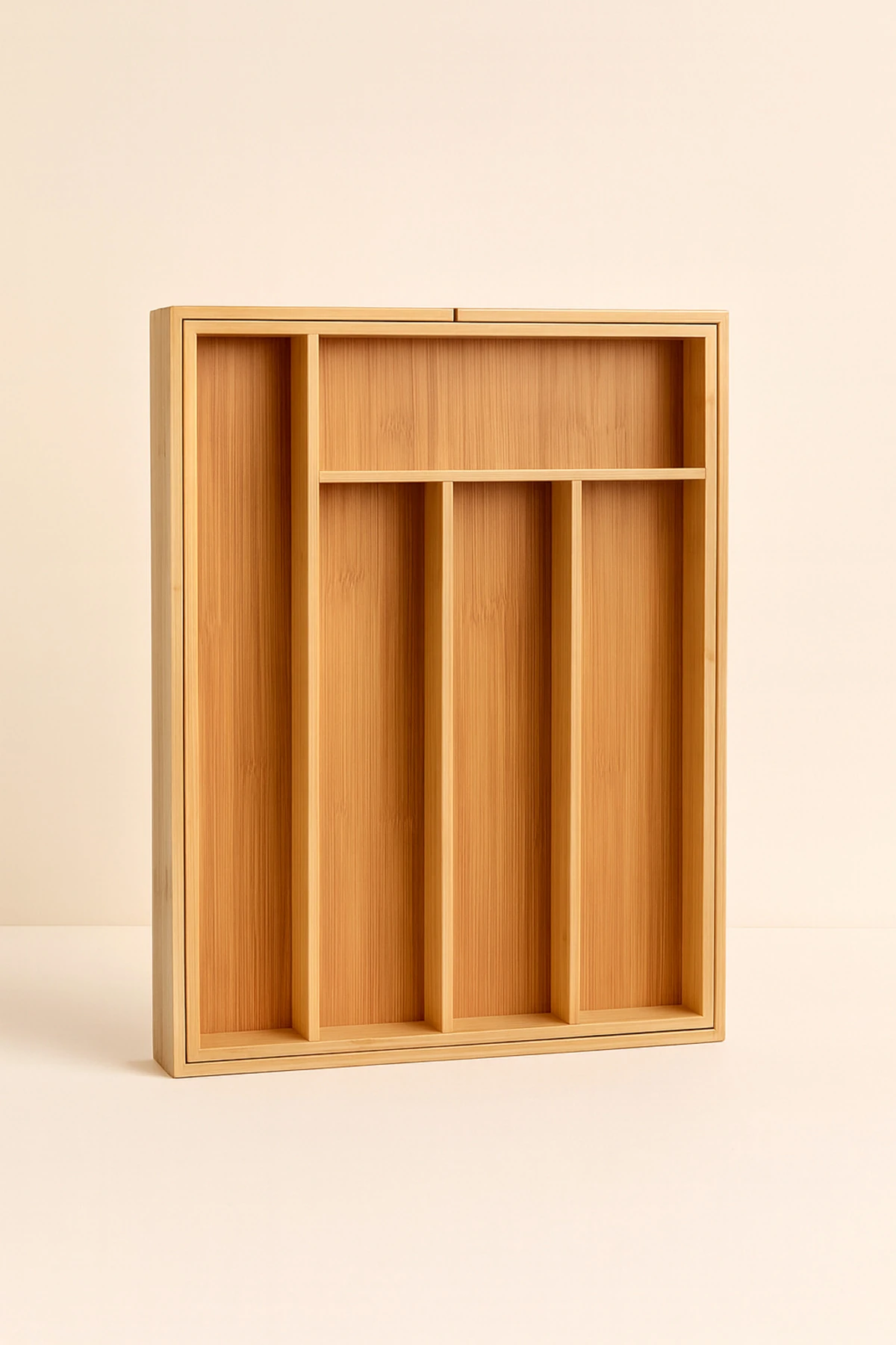 Ayarlanabilir 5-7 Bölmeli Bambu Kaşıklık Organizer | Çekmece İçi ve Tezgah Üstü Düzenleyici